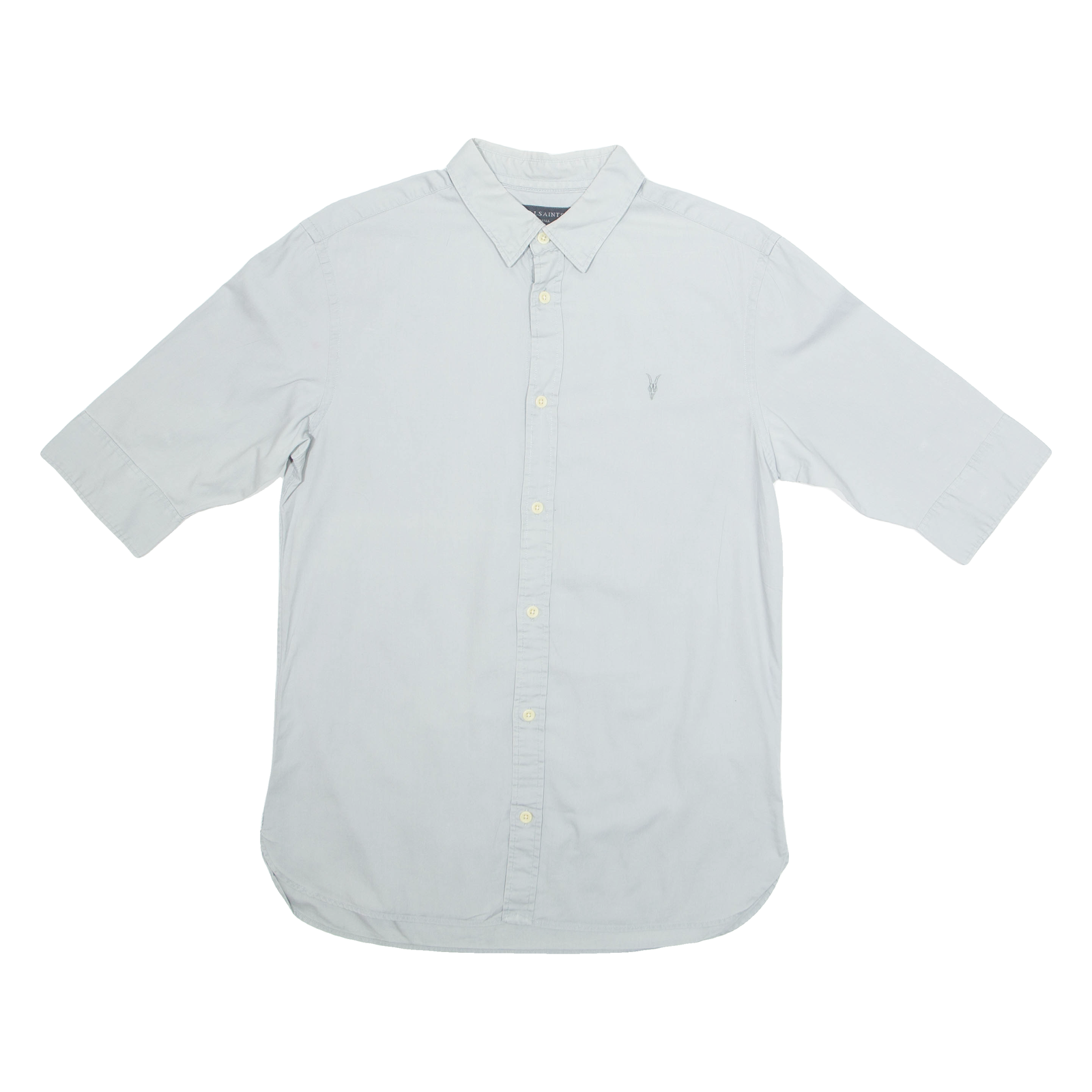 ALL SAINTS Mens Plain Shirt Grey S Refurbished - N/A refurbished available on Cerqular