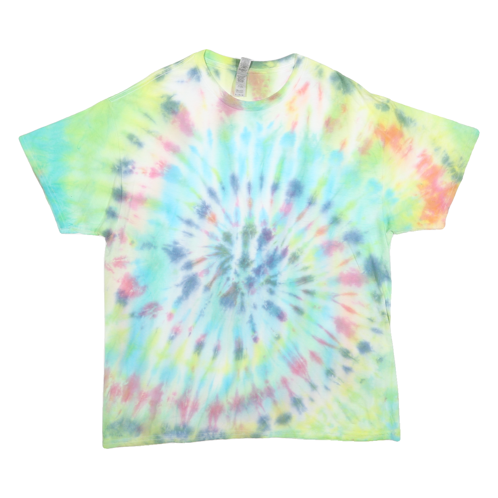 GILDAN Mens Yellow Tie Dye T-Shirt XL Short Sleeve Crew Neck Spiral Pattern Refurbished - N/A refurbished available on Cerqular