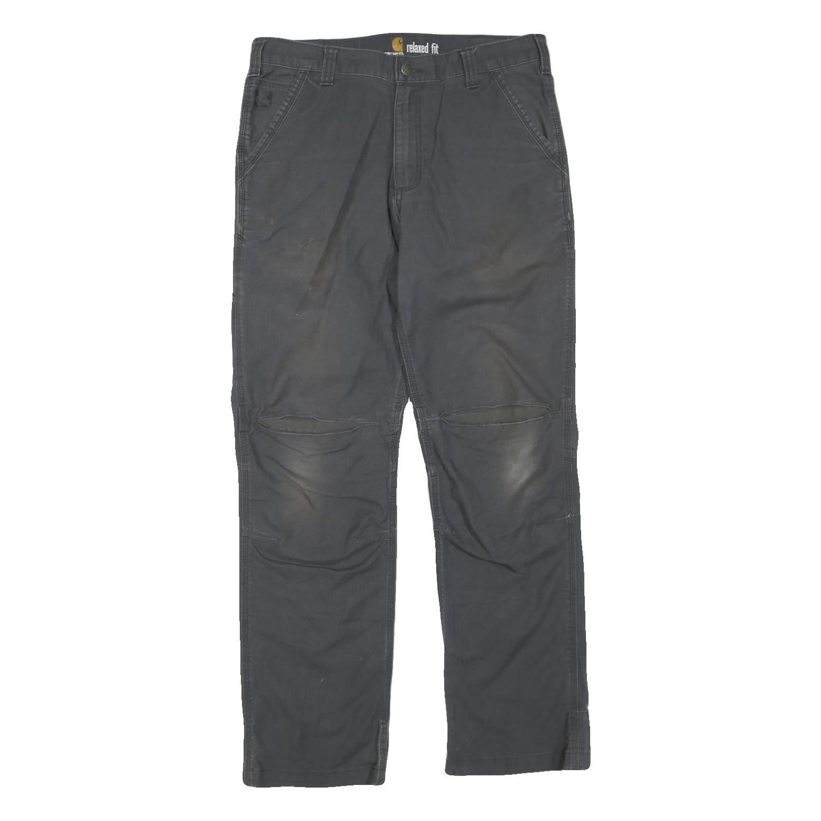 CARHARTT Mens Cotton Blend Black Regular Fit Straight Leg Trousers W34 L34 Refurbished - N/A refurbished available on Cerqular