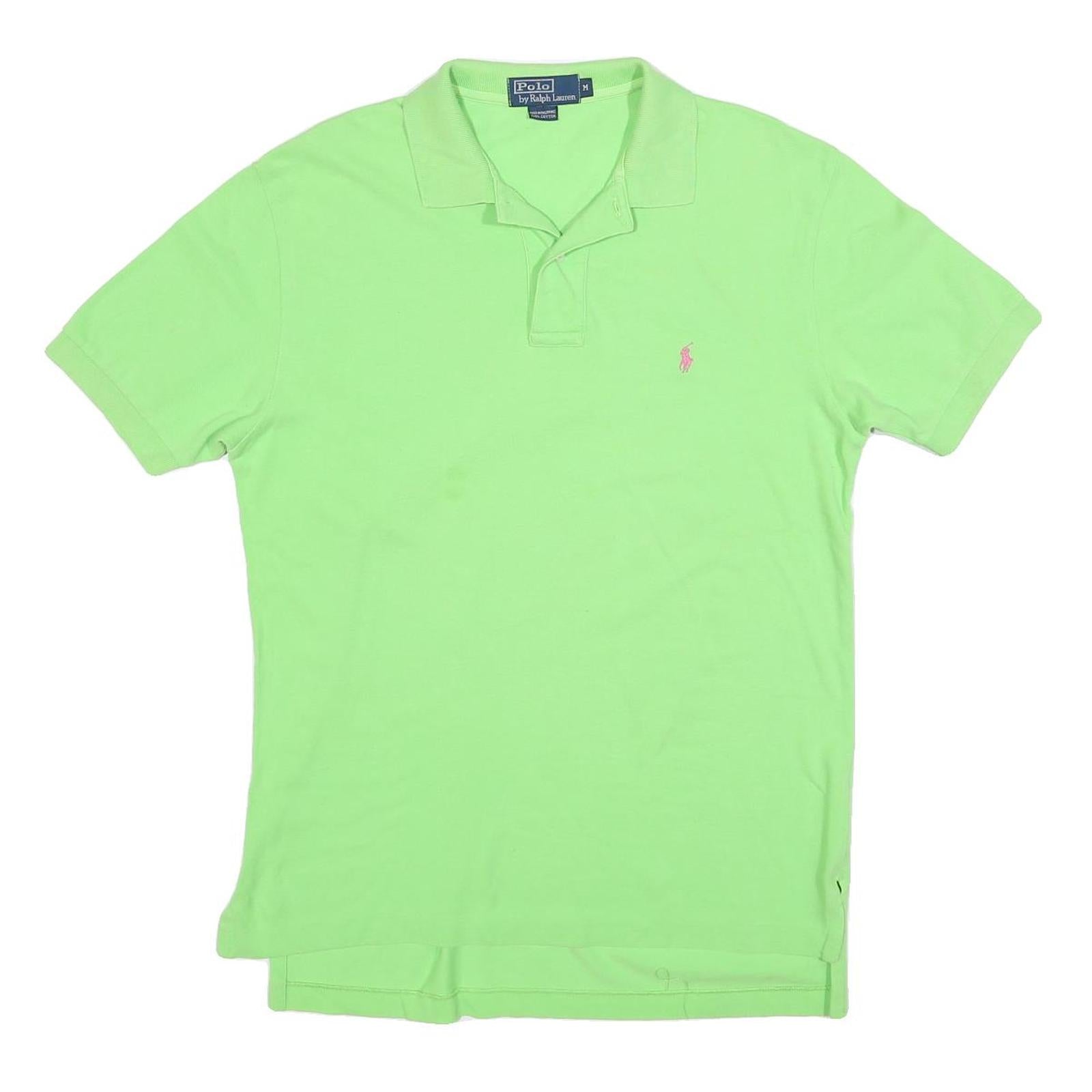 POLO RALPH LAUREN Mens Green Short Sleeve Plain M Cotton Blend Polo Shirt Refurbished - N/A refurbished available on Cerqular