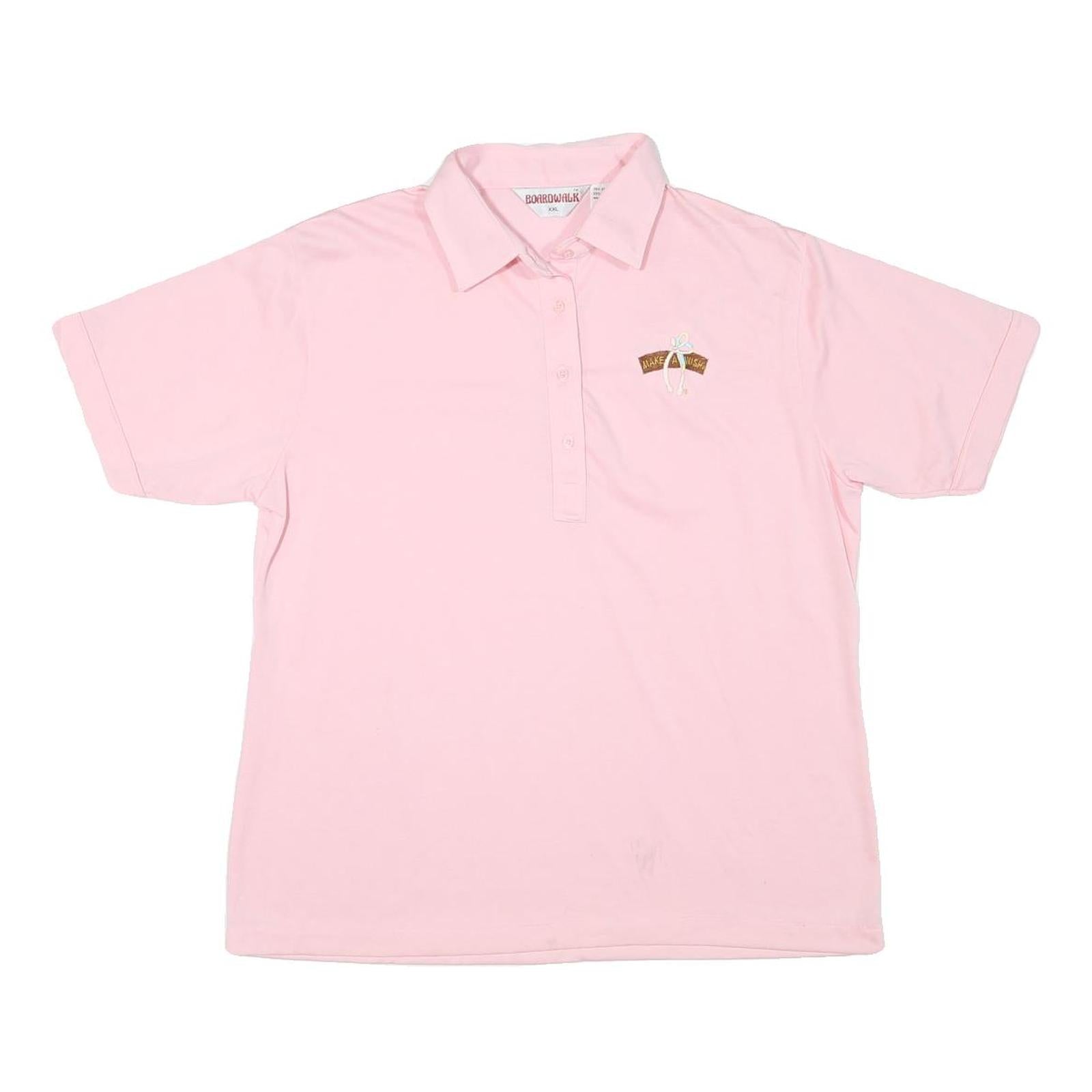 BOARDWALK Womens Pink Short Sleeve Plain 2XL Cotton Blend Polo Shirt Make A Wish Refurbished - N/A refurbished available on Cerqular