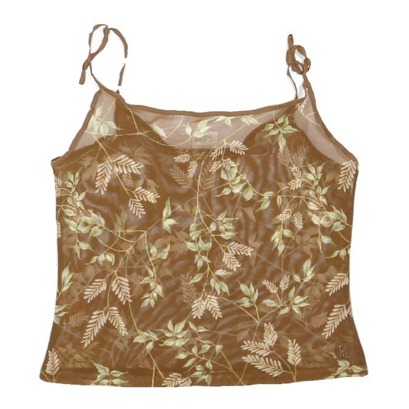 RALPH LAUREN Womens Brown Floral Printed Camisole Sleeveless M Polyester Blend Refurbished - N/A refurbished available on Cerqular