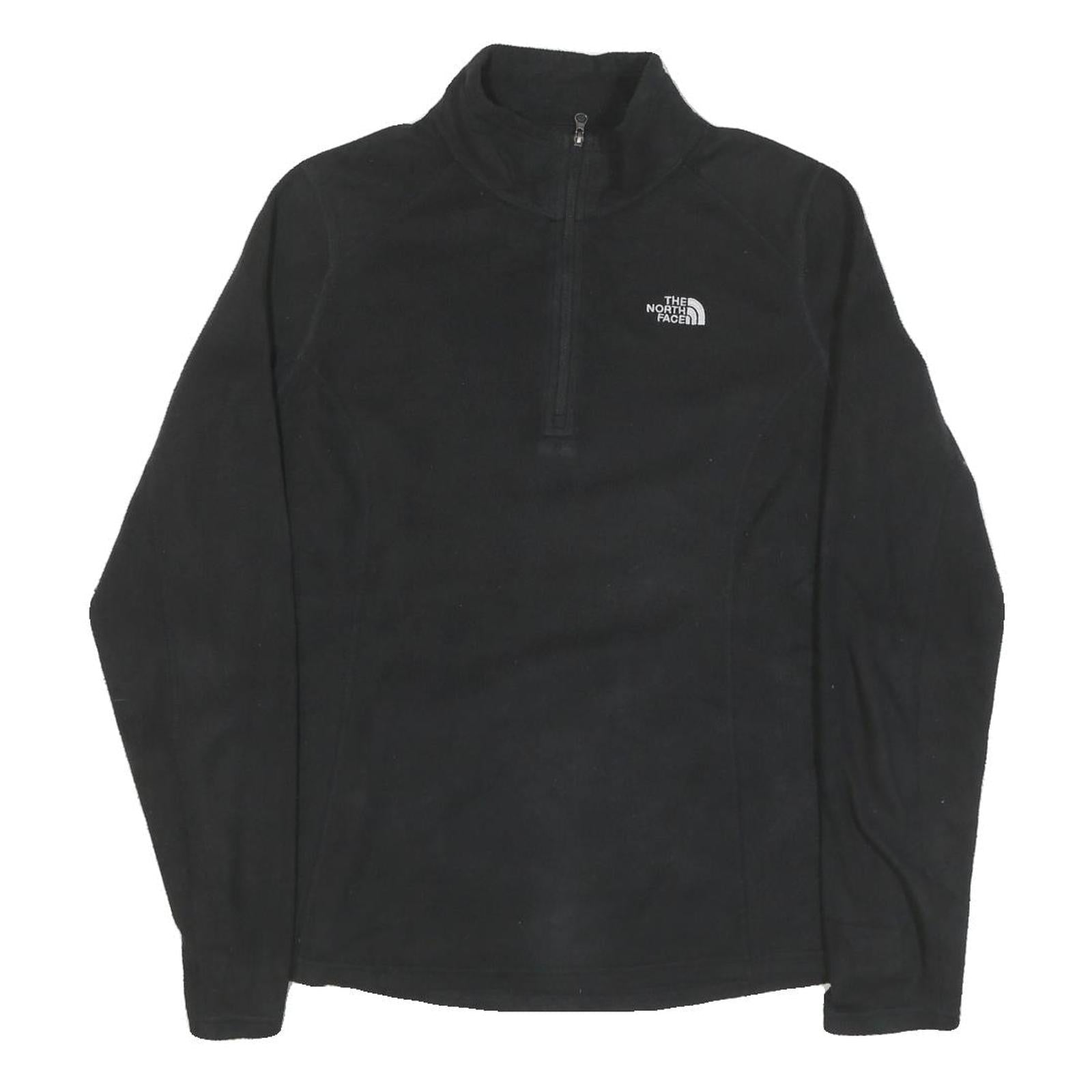 THE NORTH FACE Womens Black Patterned Jumper 1/4 Zip Regular Fit L Refurbished - N/A refurbished available on Cerqular