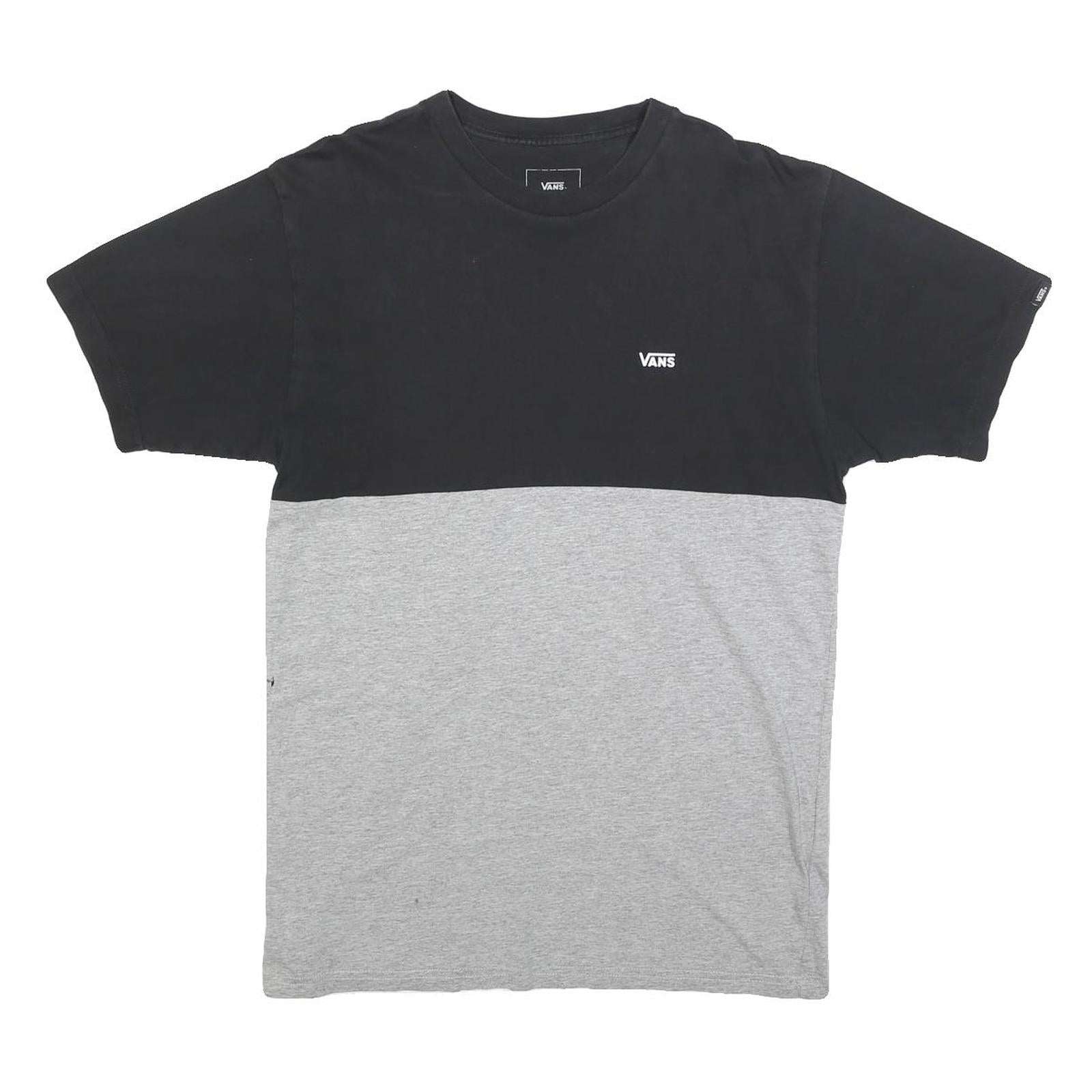 VANS Mens Black & Grey Colourblock T-Shirt M Short Sleeve Crew Neck Cotton Blend Refurbished - N/A refurbished available on Cerqular