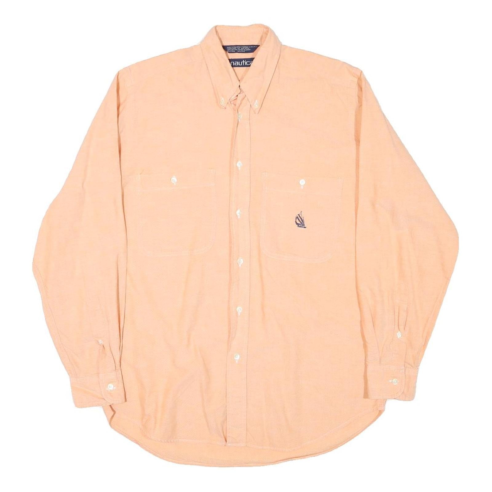 NAUTICA Mens Peach Button-Down Shirt S Cotton Blend Classic Fit Casual Refurbished - N/A refurbished available on Cerqular