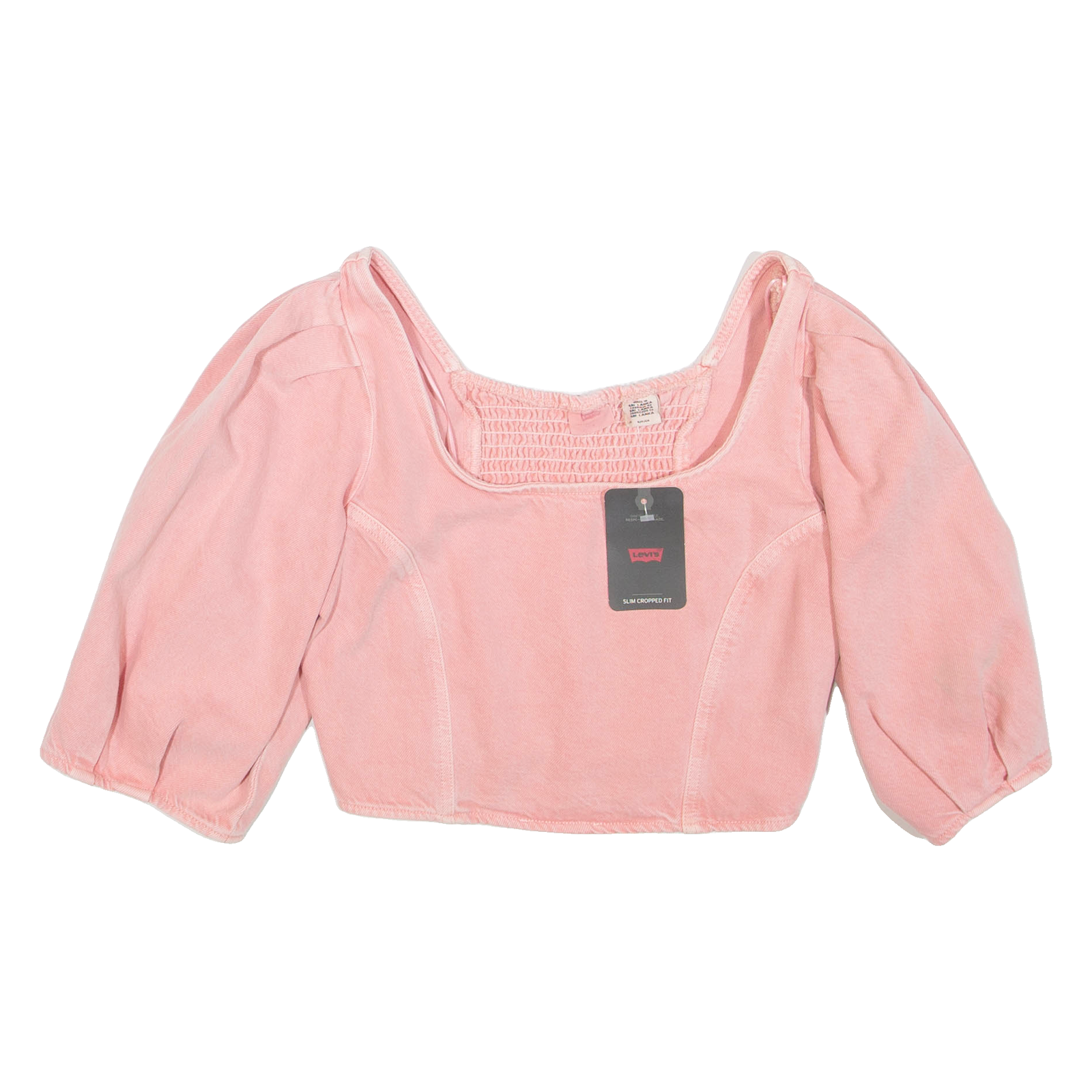 LEVI'S Womens Cropped Top Pink 3/4 Sleeve S Refurbished - N/A refurbished available on Cerqular