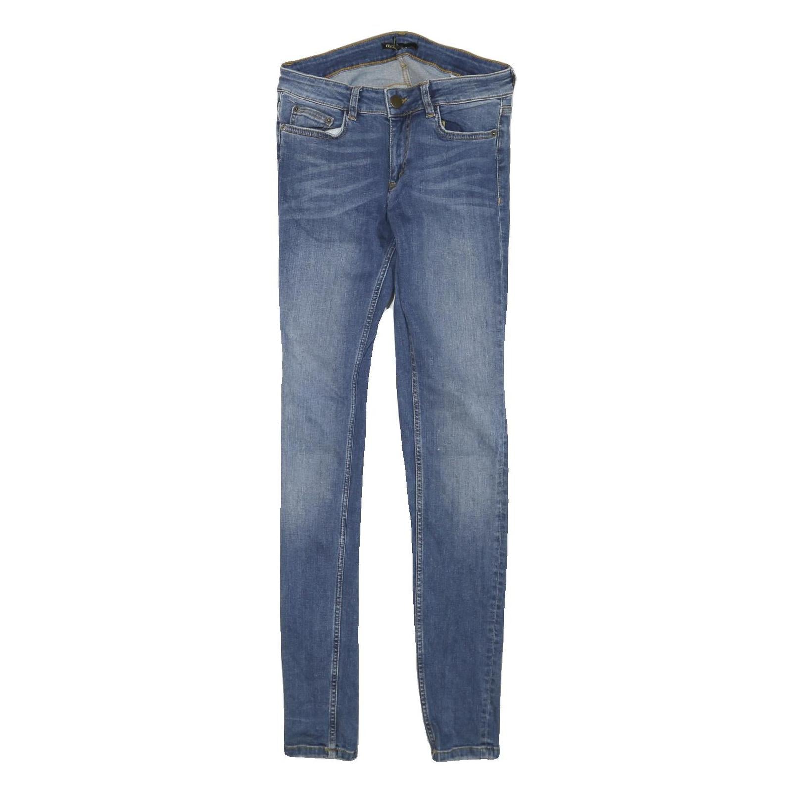 MAJE Womens Regular Blue Skinny Denim Light W28 L32 Zip Cotton Blend Jeans Refurbished - N/A refurbished available on Cerqular