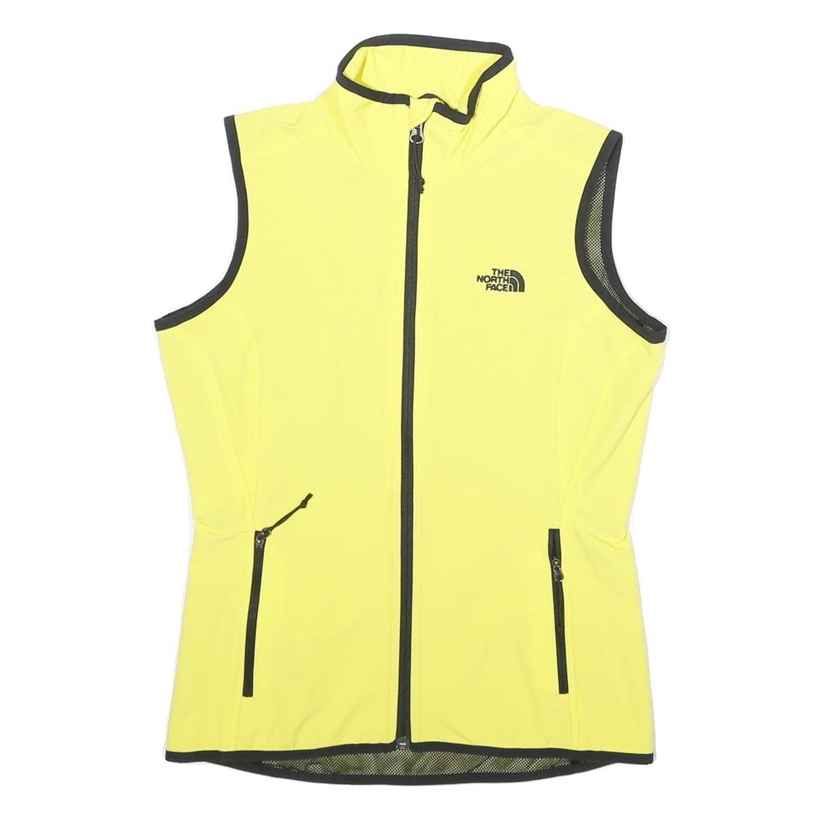 THE NORTH FACE Womens Yellow & Black Sleeveless Zip Jacket S Polyamide Blend Refurbished - N/A refurbished available on Cerqular