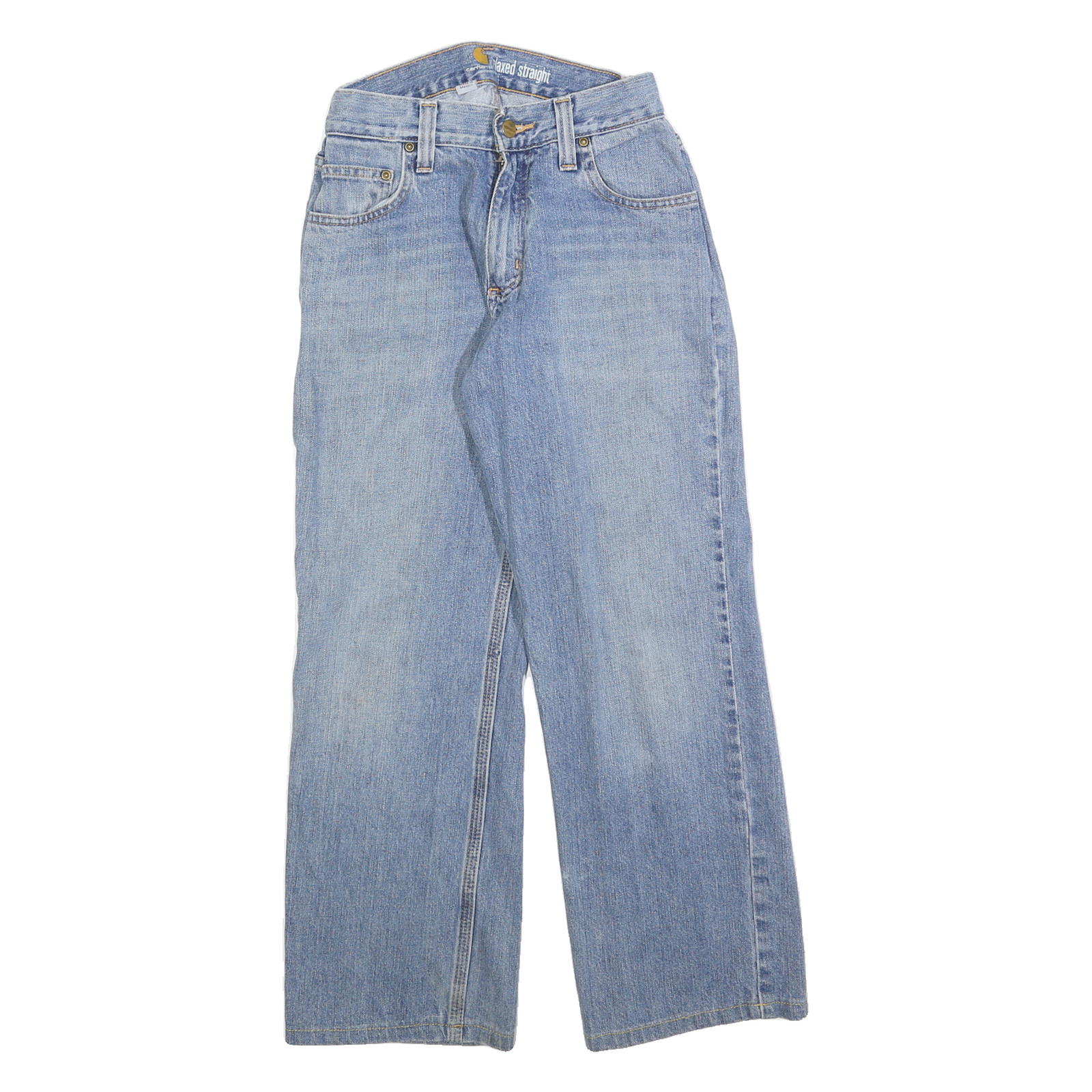 CARHARTT Womens Relaxed Jeans Blue Denim W26 L26 Classic Cotton Blend Zip Refurbished - N/A refurbished available on Cerqular