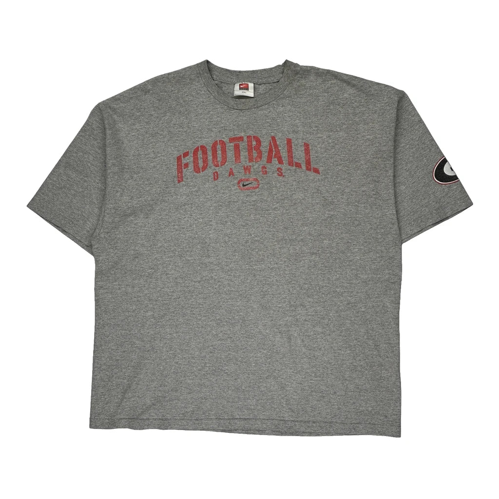 Dawgs Nike T-Shirt - 2XL Grey Cotton Refurbished - Thrifted (note: this is a term often used to describe second- refurbished available on Cerqular