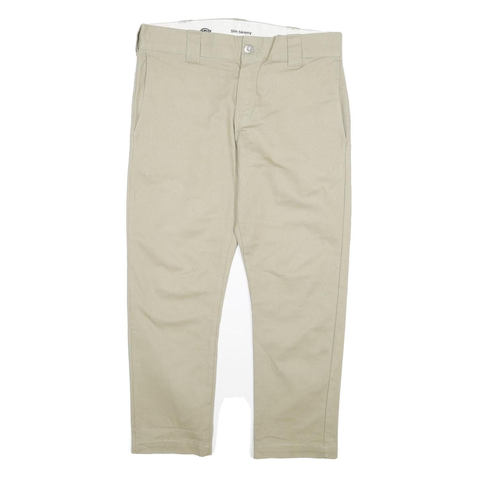 DICKIES Womens Cotton Blend Beige Slim Skinny Trousers W32 L25 Workwear Casual Refurbished - N/A refurbished available on Cerqular