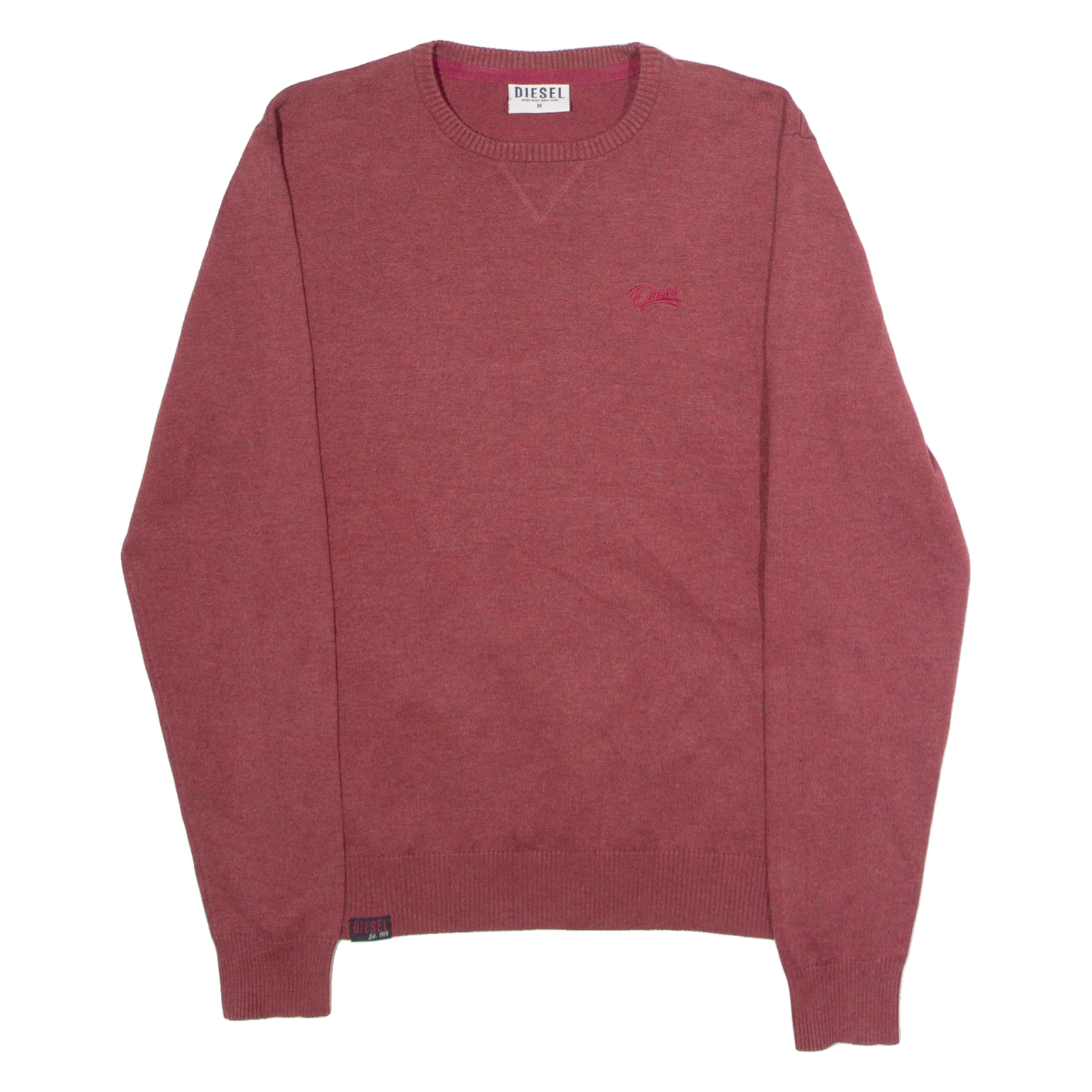 DIESEL Mens Jumper Red Crew Neck Tight Knit M Refurbished - N/A refurbished available on Cerqular