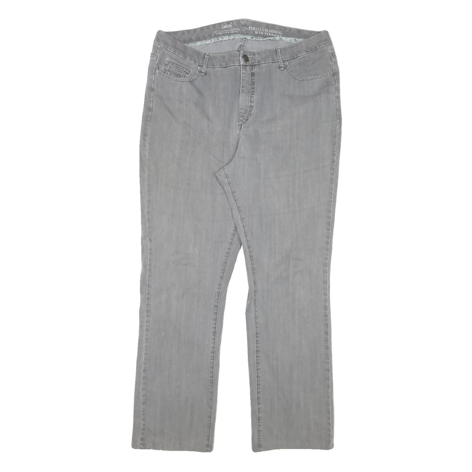 LEE Womens Regular Grey Denim Straight Jeans Cotton Blend W34 L28 Classic Zip Refurbished - N/A refurbished available on Cerqular