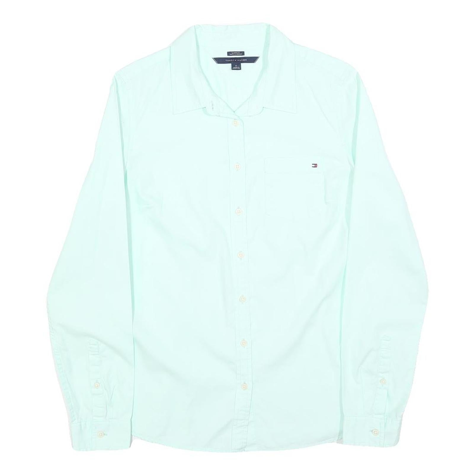 TOMMY HILFIGER Womens Mint Green Shirt M Button Front Chest Pocket Classic Refurbished - N/A refurbished available on Cerqular