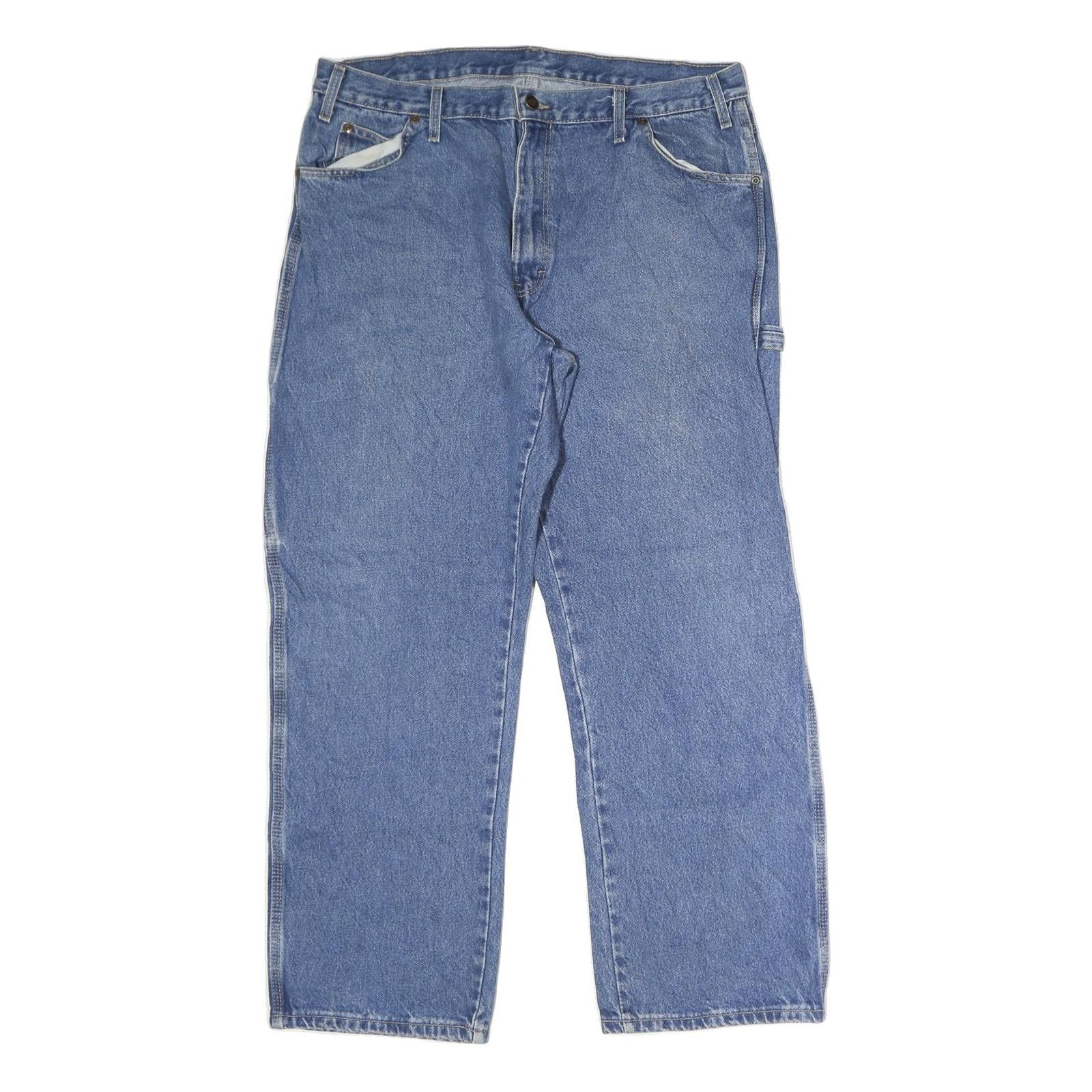 DICKIES Mens Relaxed Blue Denim Jeans W38 L30 Workwear Carpenter Pocket Zip Refurbished - N/A refurbished available on Cerqular