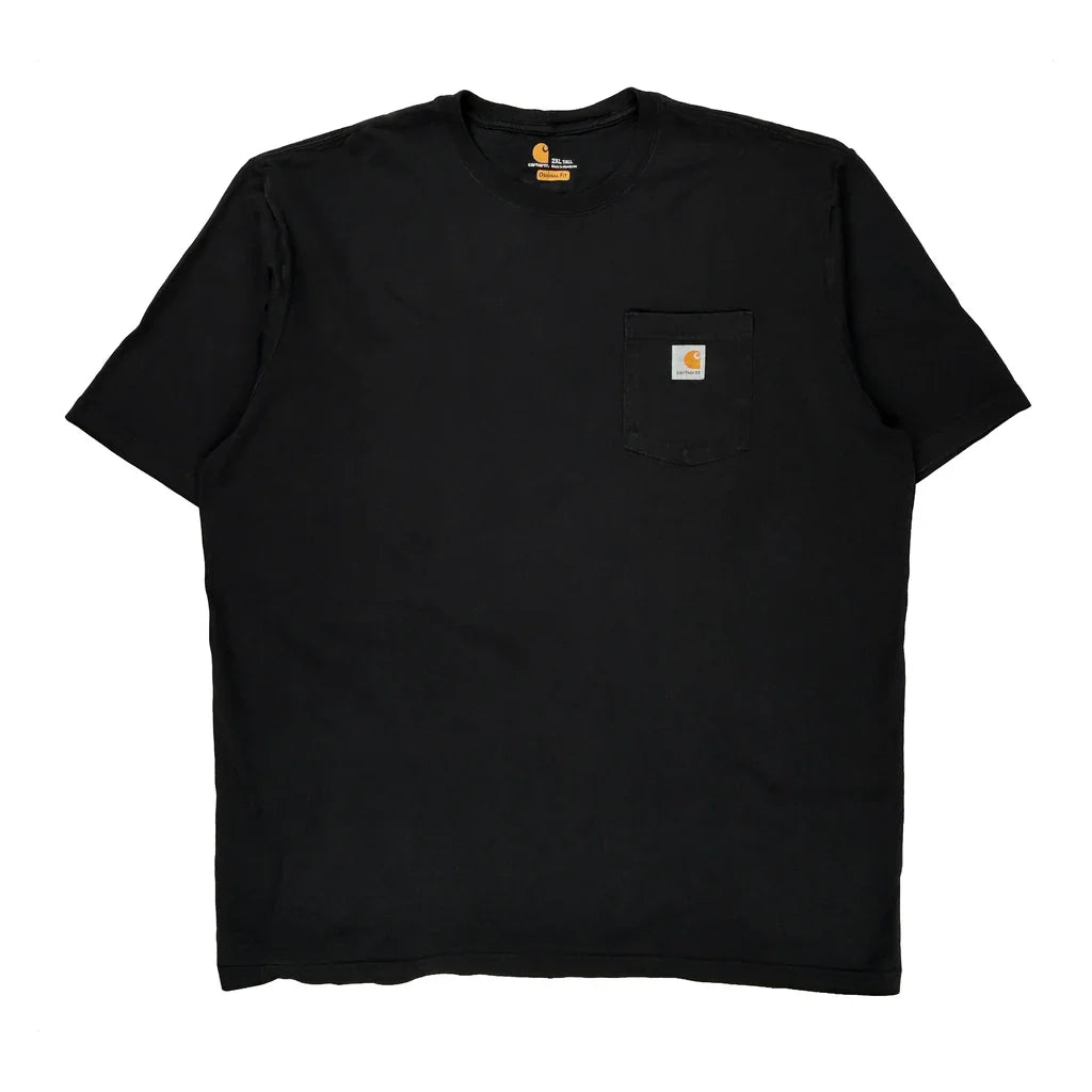 Carhartt Tall T-Shirt - 2XL Black Cotton Refurbished - Thrifted (note: this is a term often used to describe second- refurbished available on Cerqular