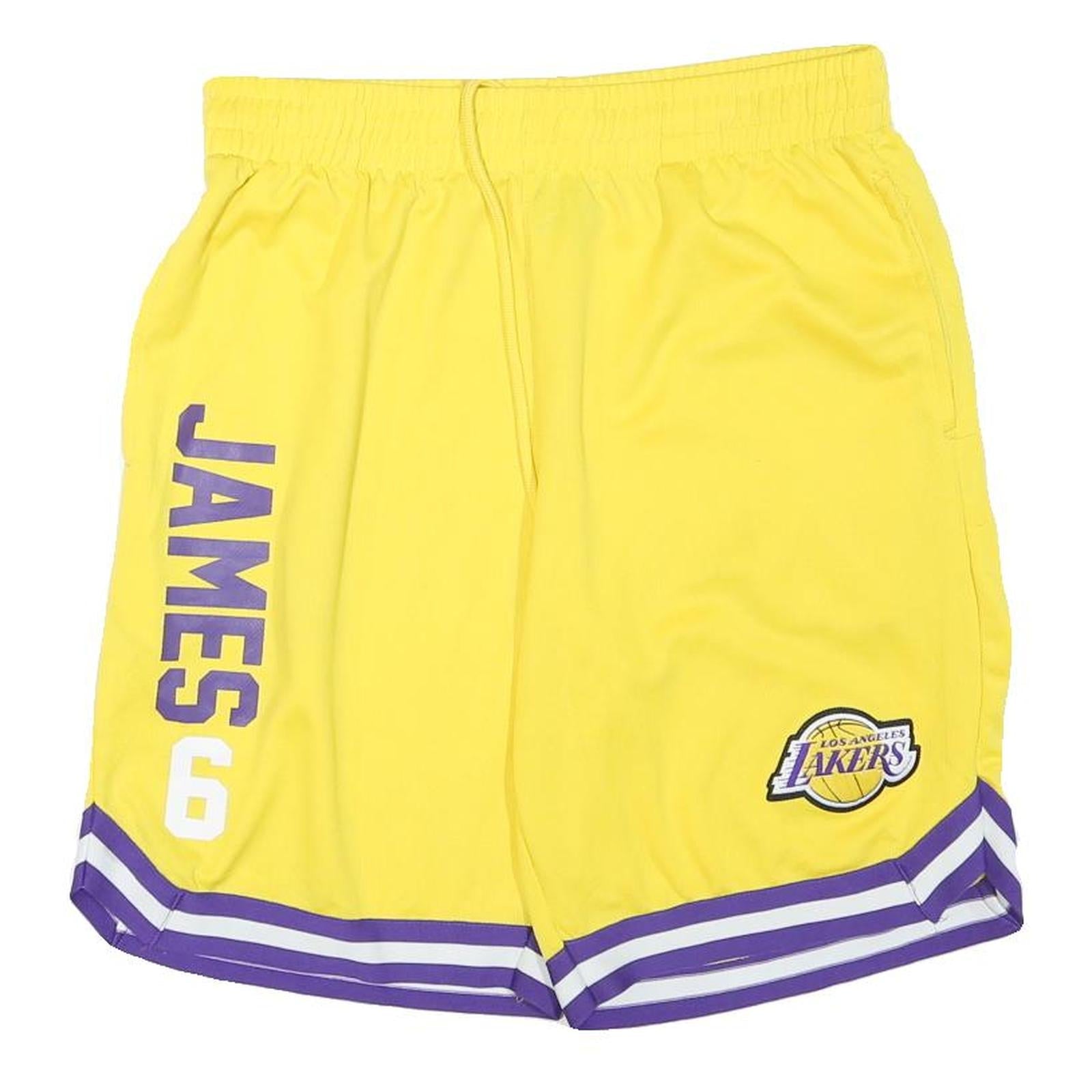 NBA Mens Yellow Sports Shorts L W30 James 6 Los Angeles Lakers Print Refurbished - N/A refurbished available on Cerqular