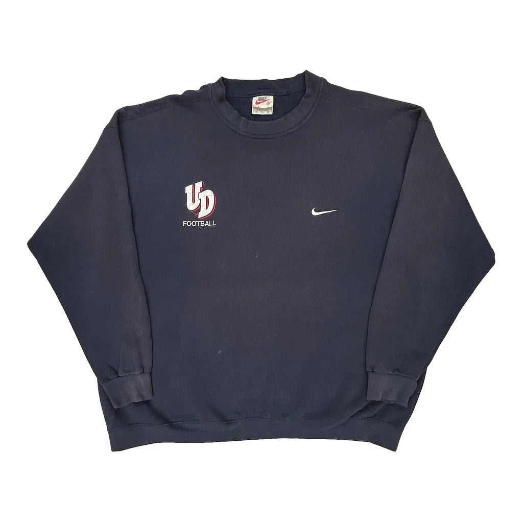 Buy Made In USA, Ud Football Nike Football Sweatshirt - 2XL Navy Cotton Refurbished - $66.32 Made In USA, Ud Football Nike Football Sweatshirt - 2XL Navy Cotton Refurbished - Thrifted (note: this is a term often used to describe second- refurbished available on Cerqular
