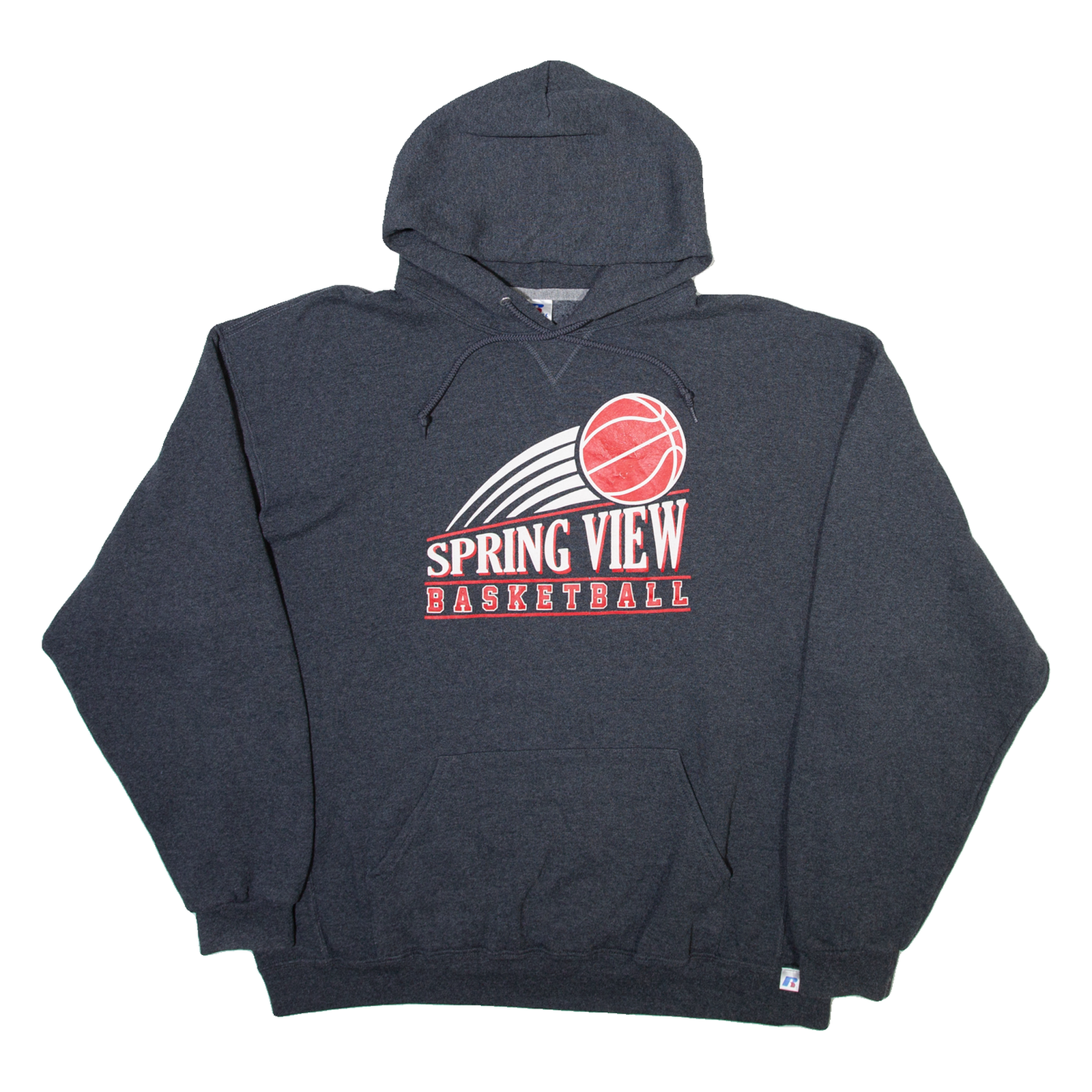 RUSSELL ATHLETIC Spring View Basketball Mens Grey Hoodie USA XL Refurbished - N/A refurbished available on Cerqular