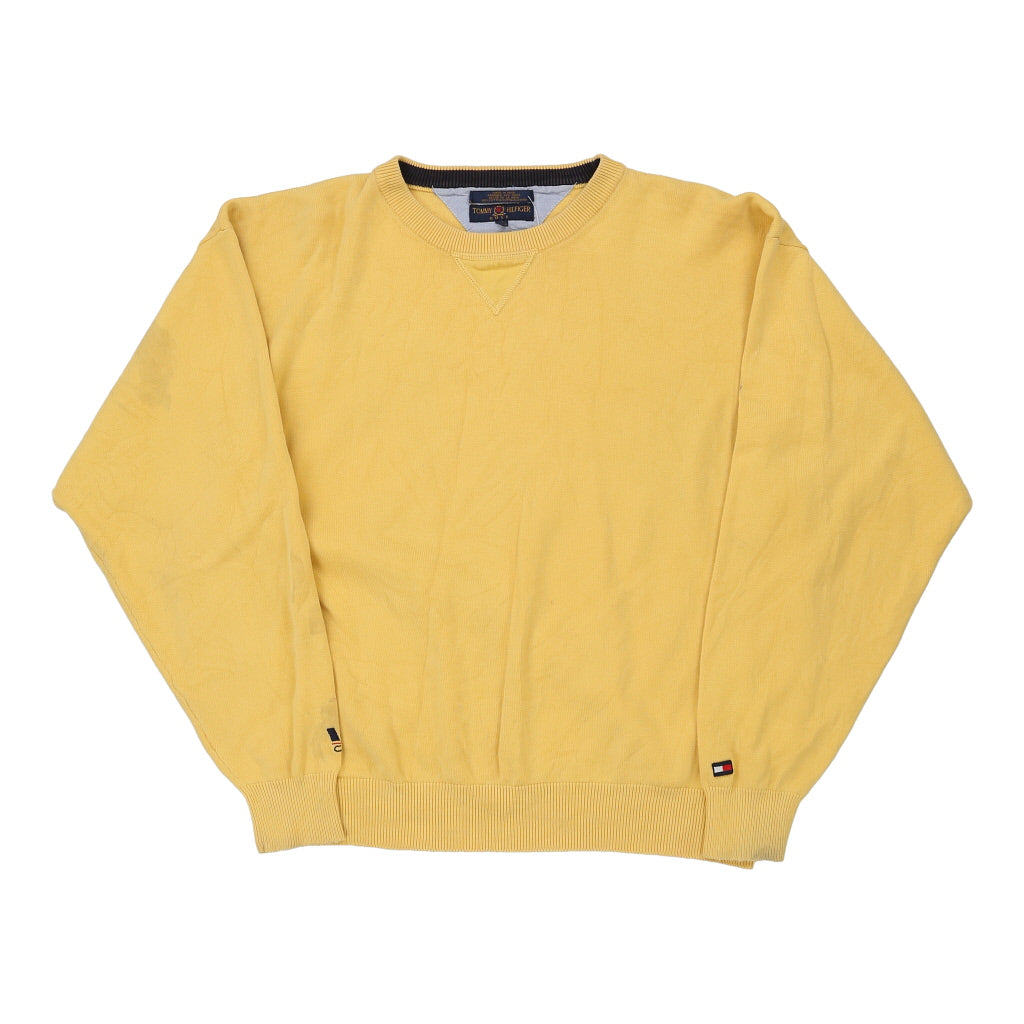 Tommy Hilfiger Jumper - Large Yellow Cotton | Size: large Refurbished - Thrifted (note: this is a term often used to describe second- refurbished available on Cerqular