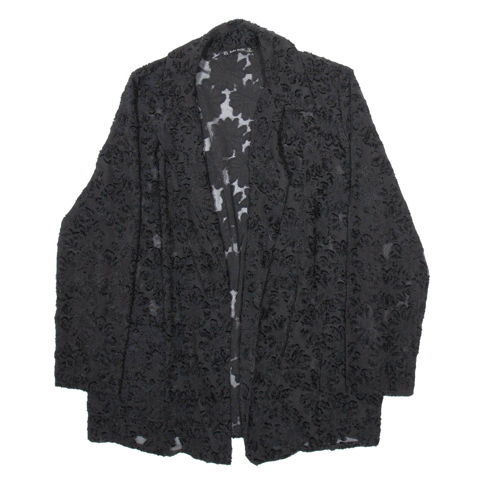 ZARA Womens Kimono Blouse Black Long Sleeve Viscose Floral M Refurbished - N/A refurbished available on Cerqular