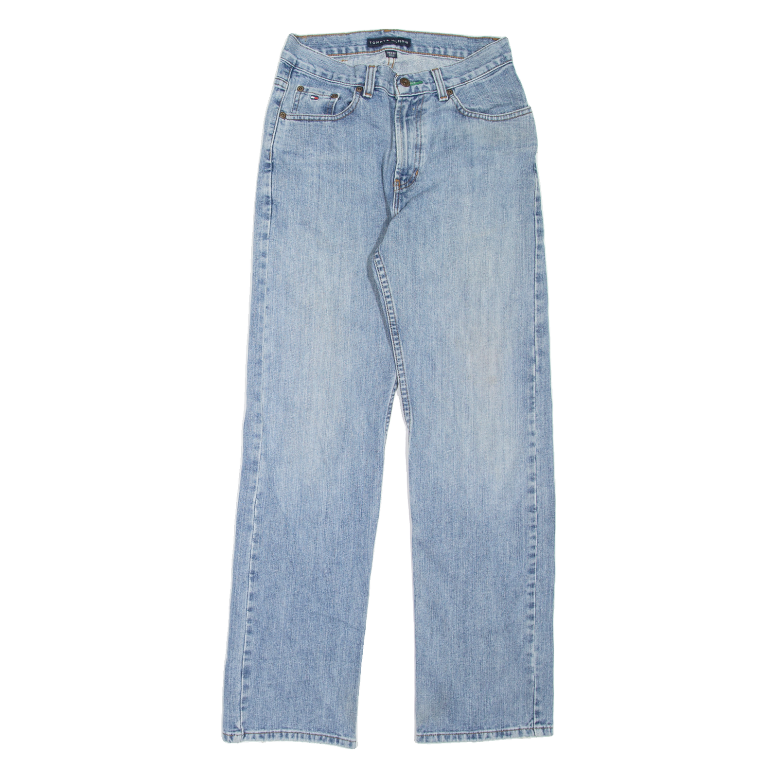 TOMMY HILFIGER Womens Jeans Blue Regular Straight Stone Wash W30 L32 Refurbished - N/A refurbished available on Cerqular