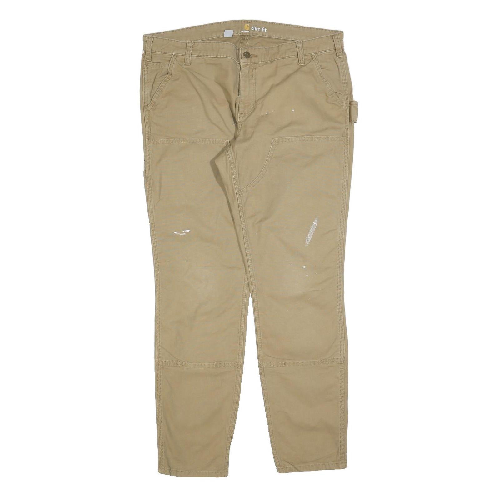 CARHARTT Womens Slim Fit Beige Cotton Blend Trousers W38 L32 Utility Workwear Refurbished - N/A refurbished available on Cerqular