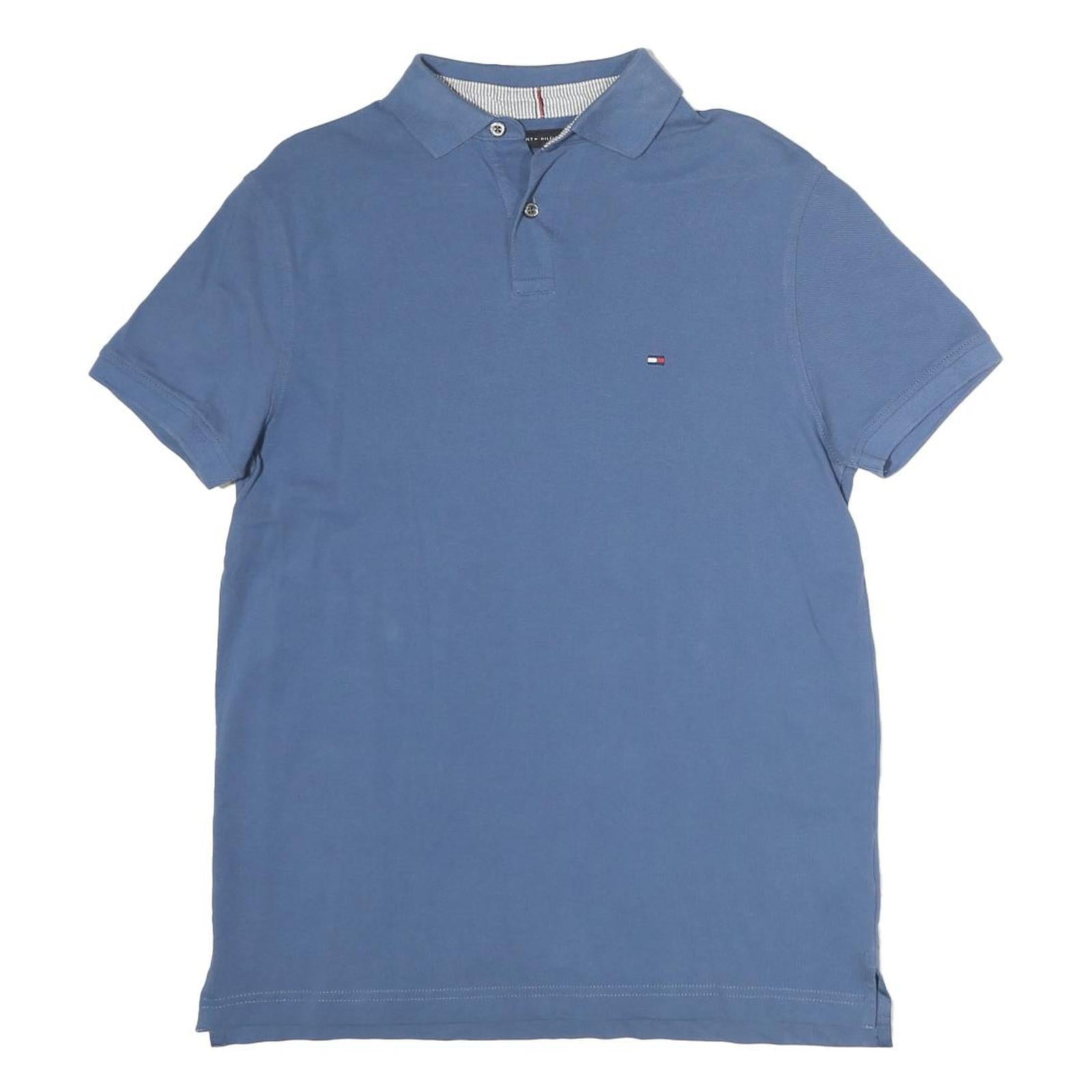 TOMMY HILFIGER Mens Blue Short Sleeve Plain S Cotton Polo Shirt Casual Refurbished - N/A refurbished available on Cerqular