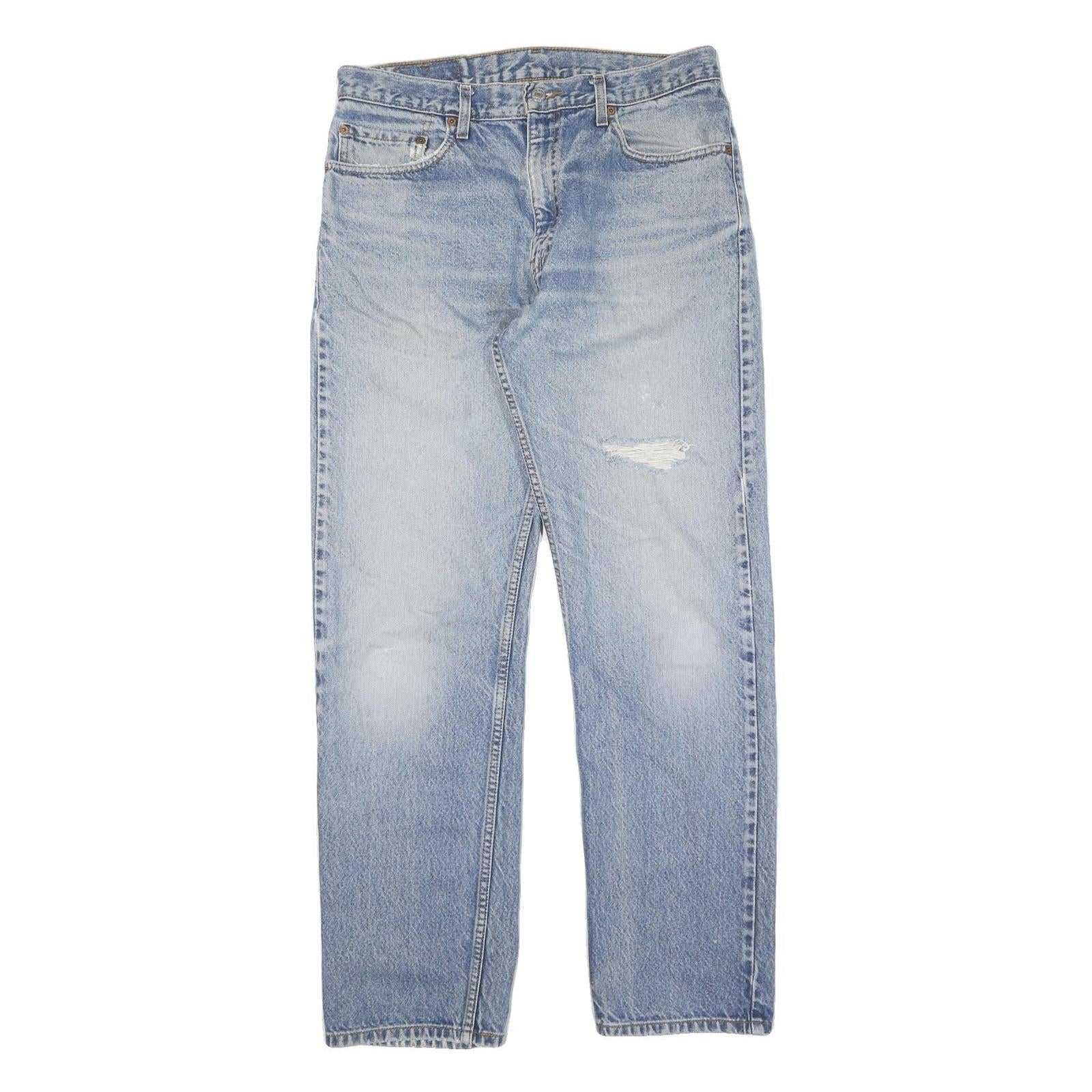 LEVI'S 505 Mens Jeans Blue Light Denim Regular Straight Cotton W34 L32 Zip Refurbished - N/A refurbished available on Cerqular