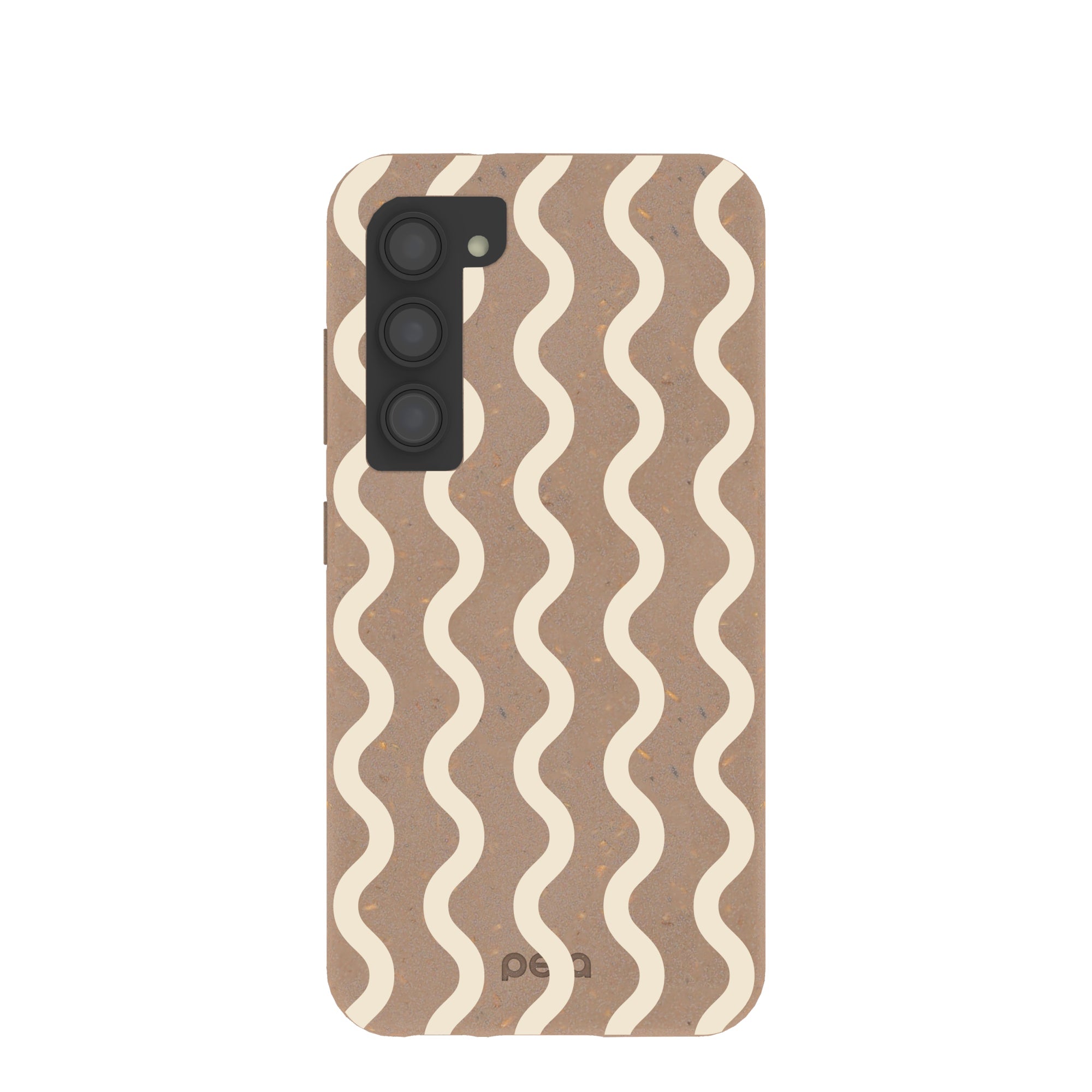 Chocolate Brown Latte Waves Samsung Galaxy S23 Case Refurbished - Pela Case refurbished available on Cerqular