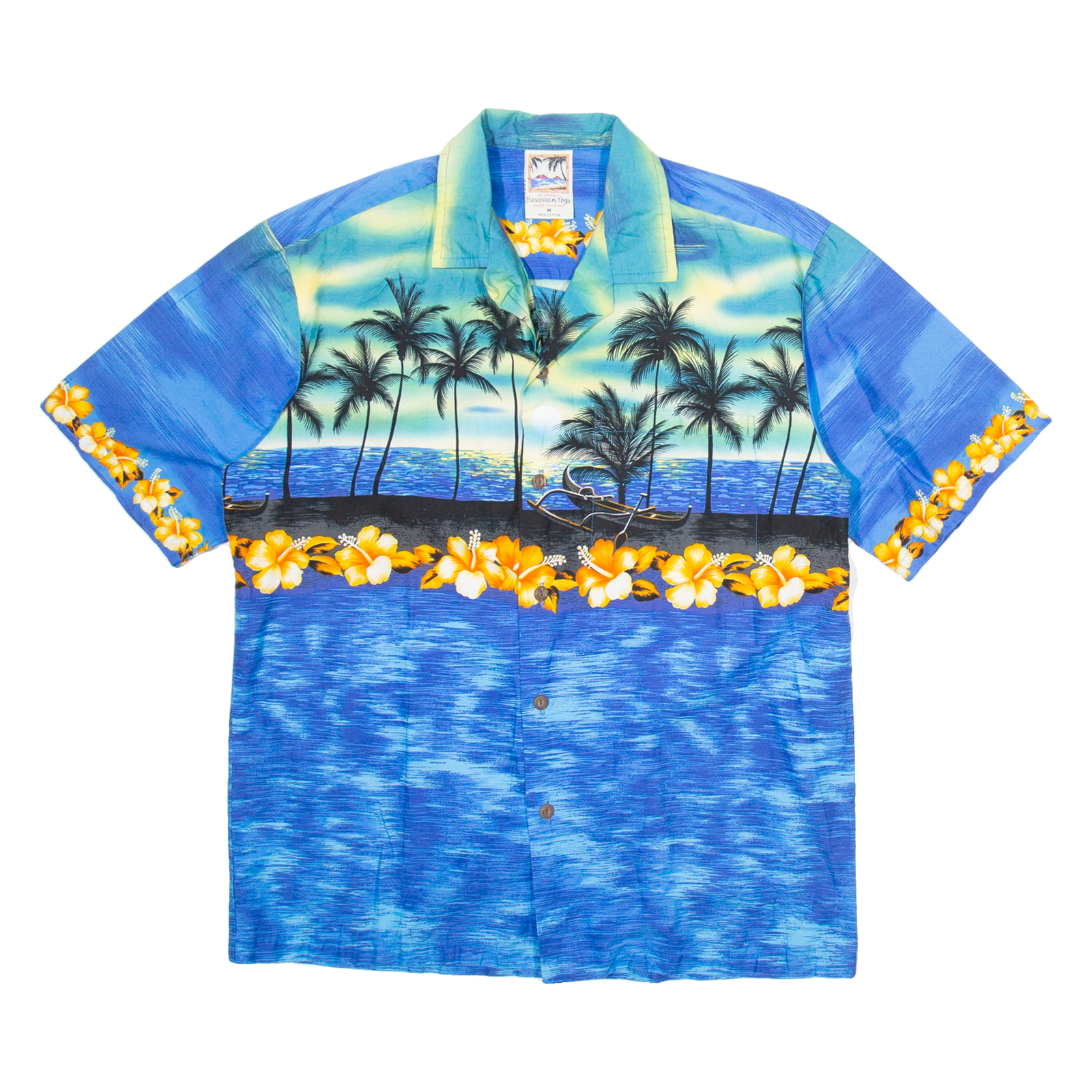 HAWAIIAN TOGS Mens Hawaiian Shirt Blue Crazy Pattern M Refurbished - N/A refurbished available on Cerqular