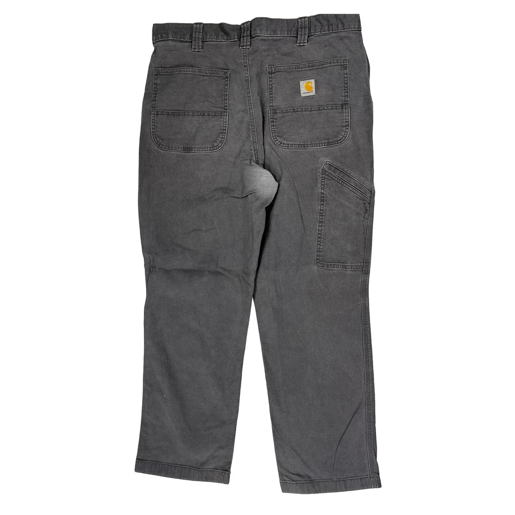 Relaxed Fit Carhartt Double Knee Carpenter Trousers - 35W 30L Grey Cotton Refurbished - Thrifted (note: this is a term often used to describe second- refurbished available on Cerqular