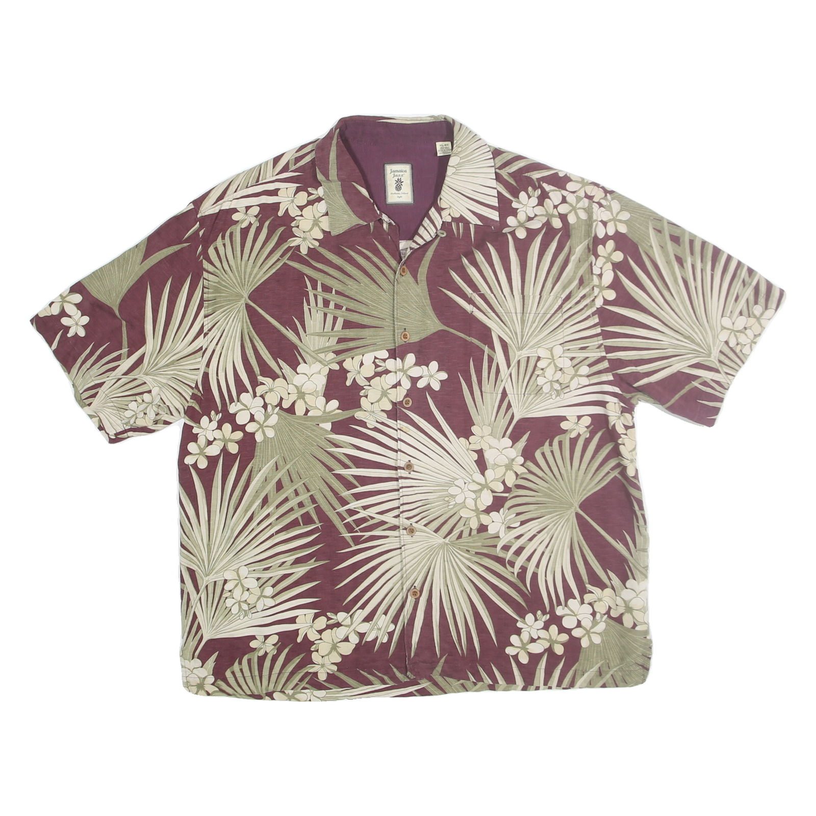 JAMACIA JAXX Mens Purple & Green Floral Silk Shirt XL Summer Holiday Casual Refurbished - N/A refurbished available on Cerqular