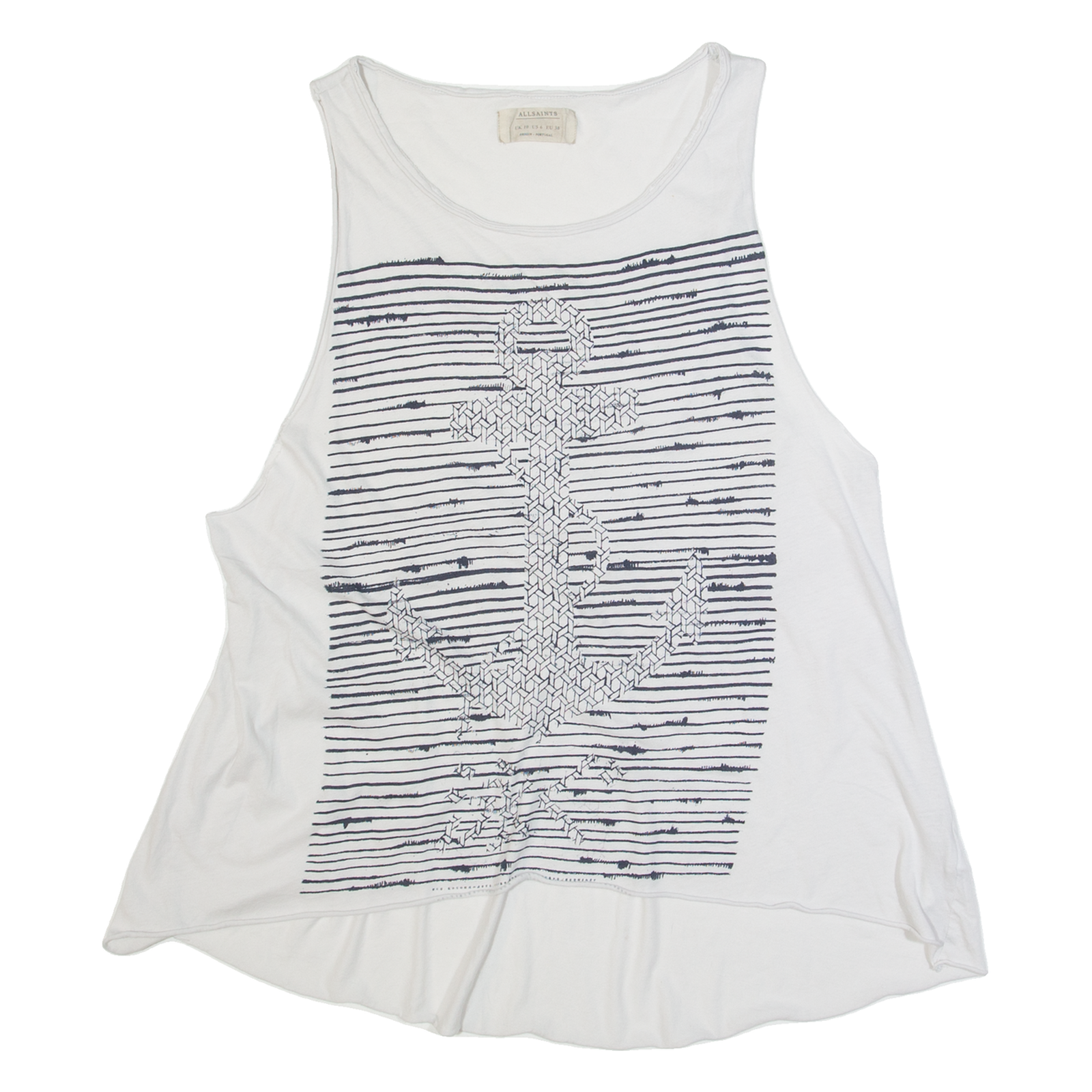 Buy ALL SAINTS Hook Tee Womens Oversized Vest White Sleeveless Striped UK 10 Refurbished - $28.59 ALL SAINTS Hook Tee Womens Oversized Vest White Sleeveless Striped UK 10 Refurbished - N/A refurbished available on Cerqular