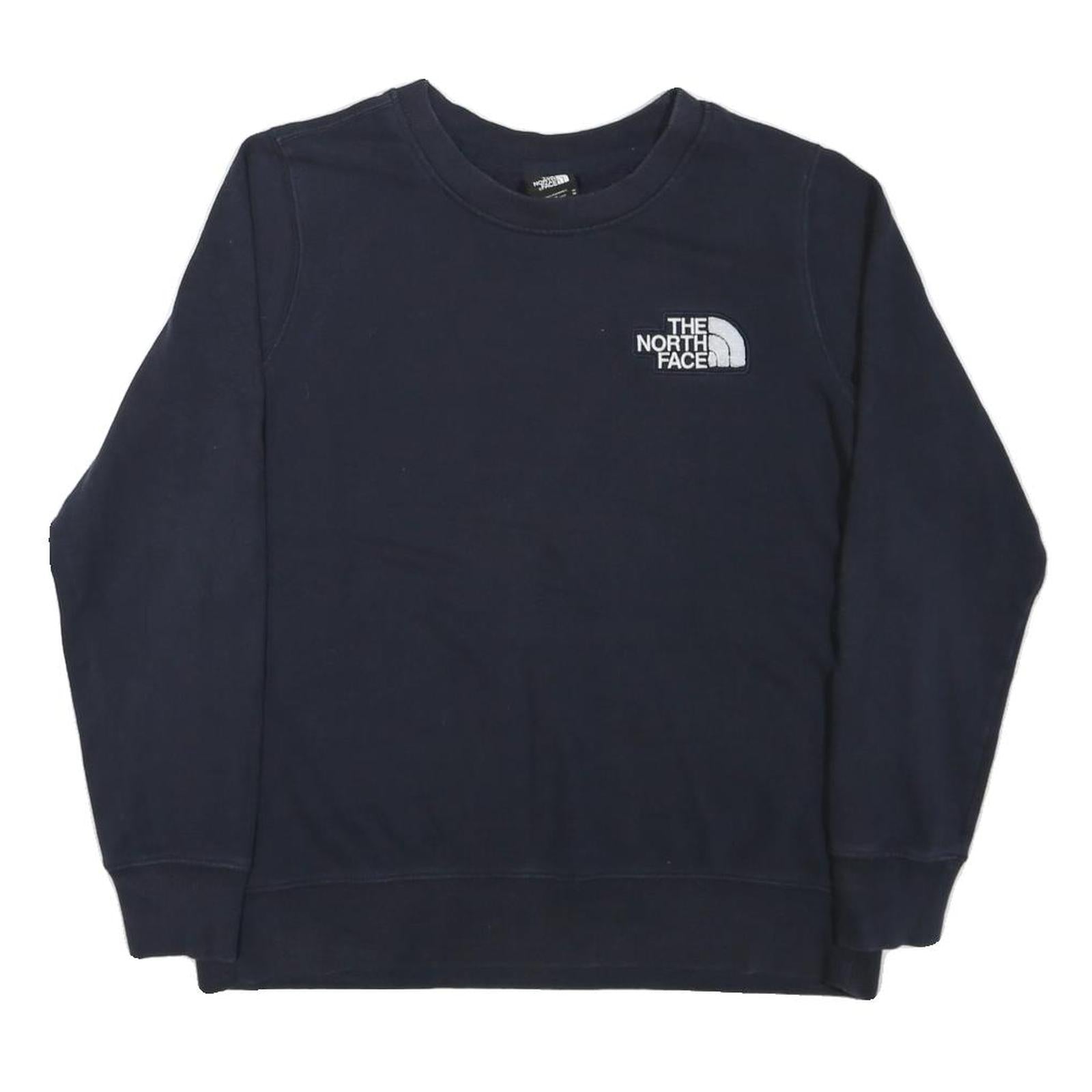 THE NORTH FACE Womens Navy Blue Crew Neck M Sweatshirt Cotton Blend Pullover Refurbished - N/A refurbished available on Cerqular
