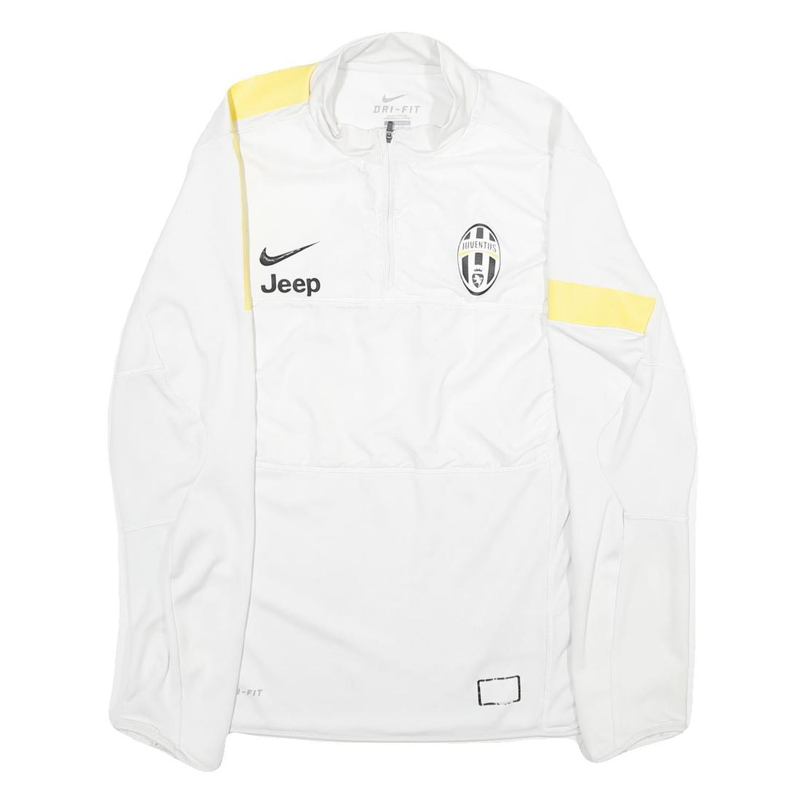 NIKE Mens White & Yellow Juventus 1/4 Zip Sweatshirt M Football Training Top Refurbished - N/A refurbished available on Cerqular