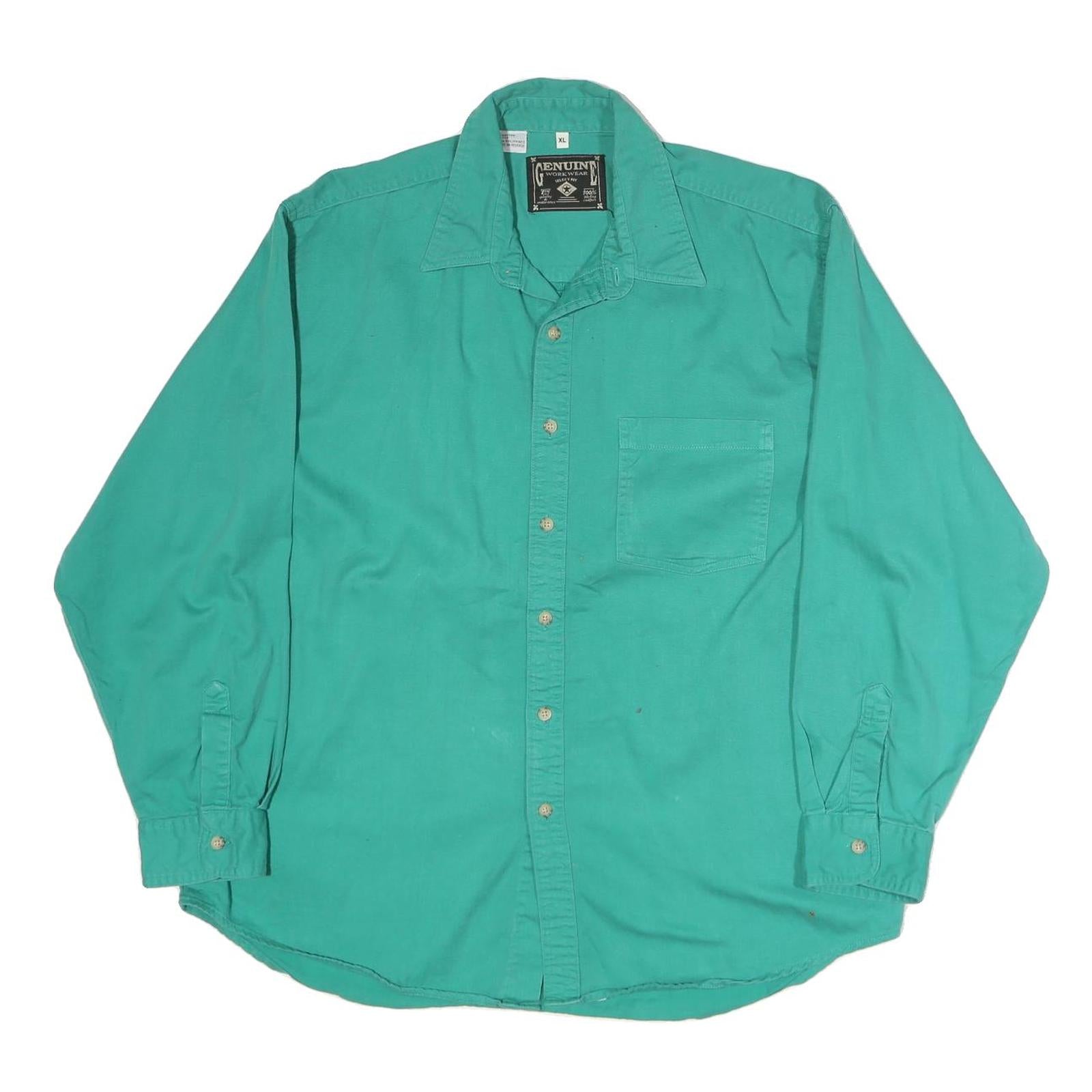 GENUINE Womens Green Shirt XL Cotton Long Sleeve Button Closure Casual Workwear Refurbished - N/A refurbished available on Cerqular