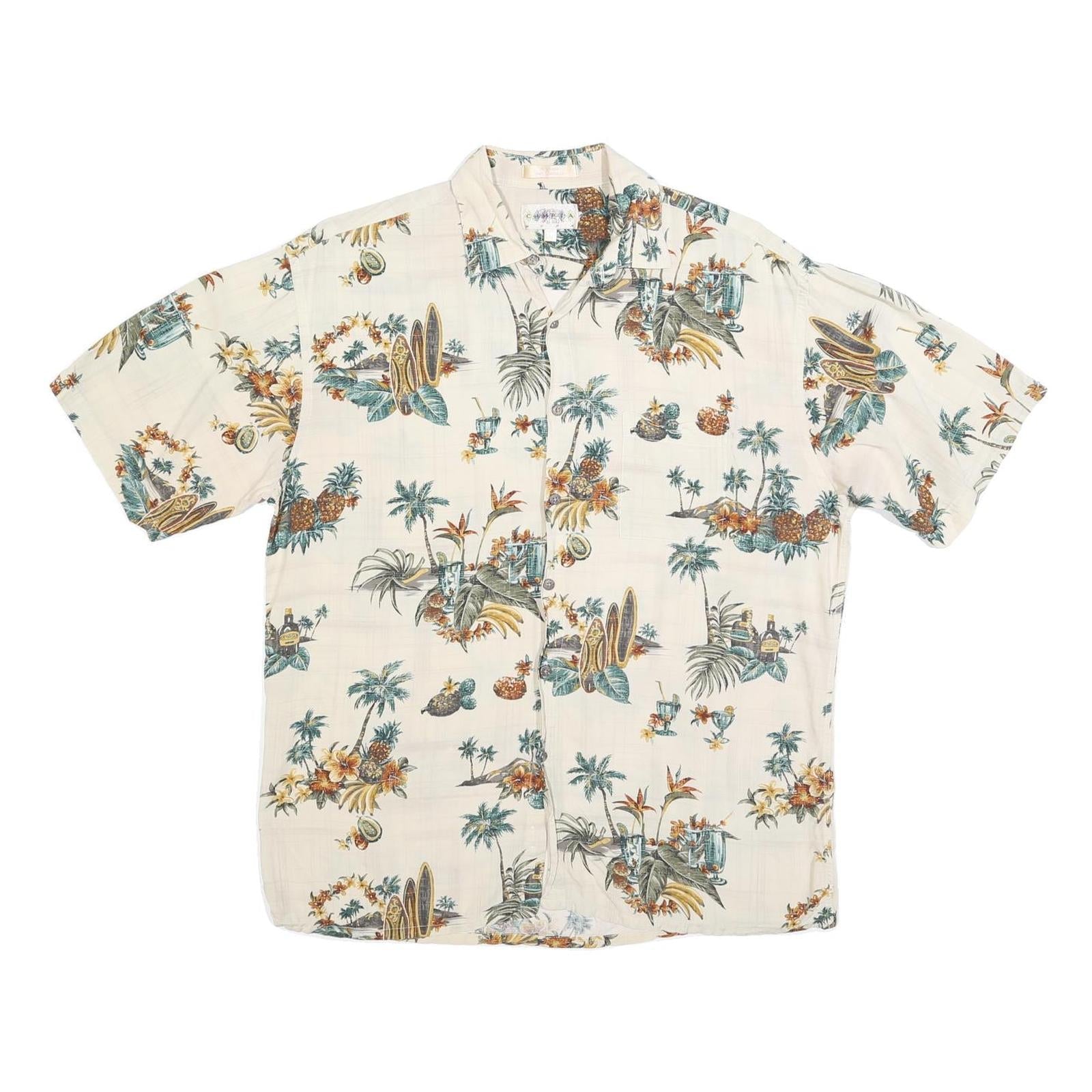 Buy CAMPIA Mens Cream & Green Hawaiian Print Shirt L Cotton Blend Casual Summer Refurbished - $19.49 CAMPIA Mens Cream & Green Hawaiian Print Shirt L Cotton Blend Casual Summer Refurbished - N/A refurbished available on Cerqular