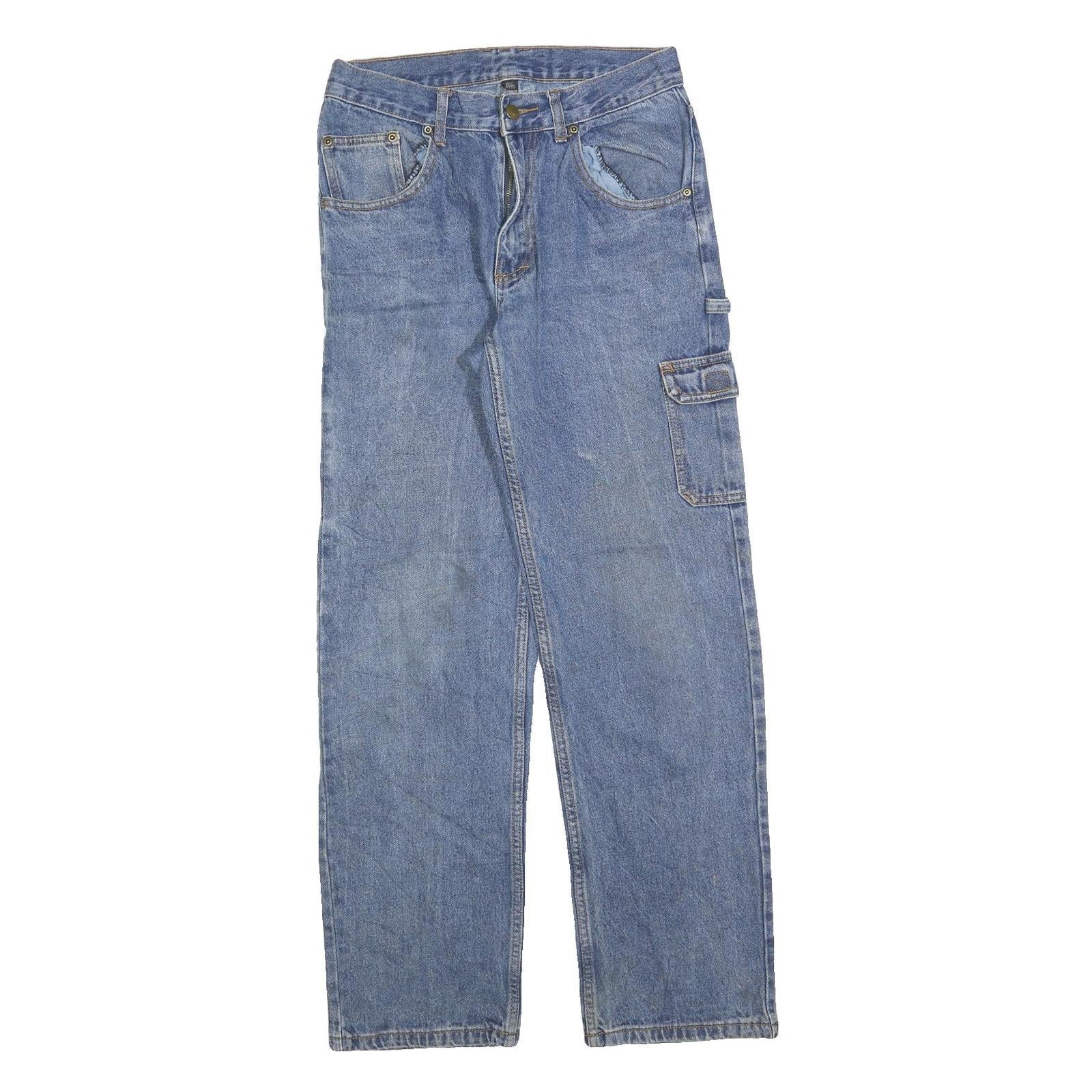 Womens Blue Regular Fit Straight Cotton Blend Denim Jeans W31 L32 Cargo Pockets Refurbished - N/A refurbished available on Cerqular