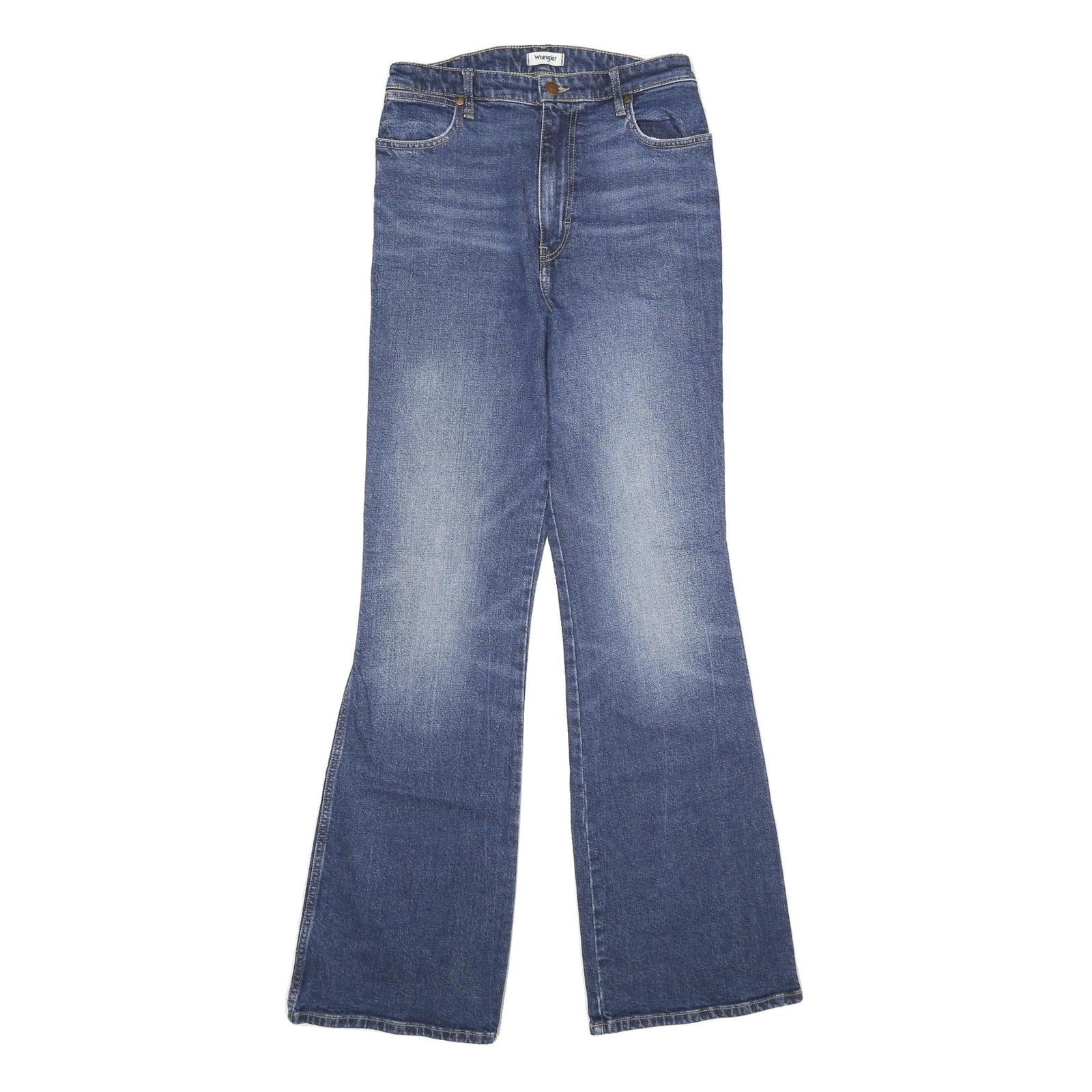 WRANGLER Womens Jeans Blue Regular Flared Denim Medium W28 L34 Classic Zip Refurbished - N/A refurbished available on Cerqular