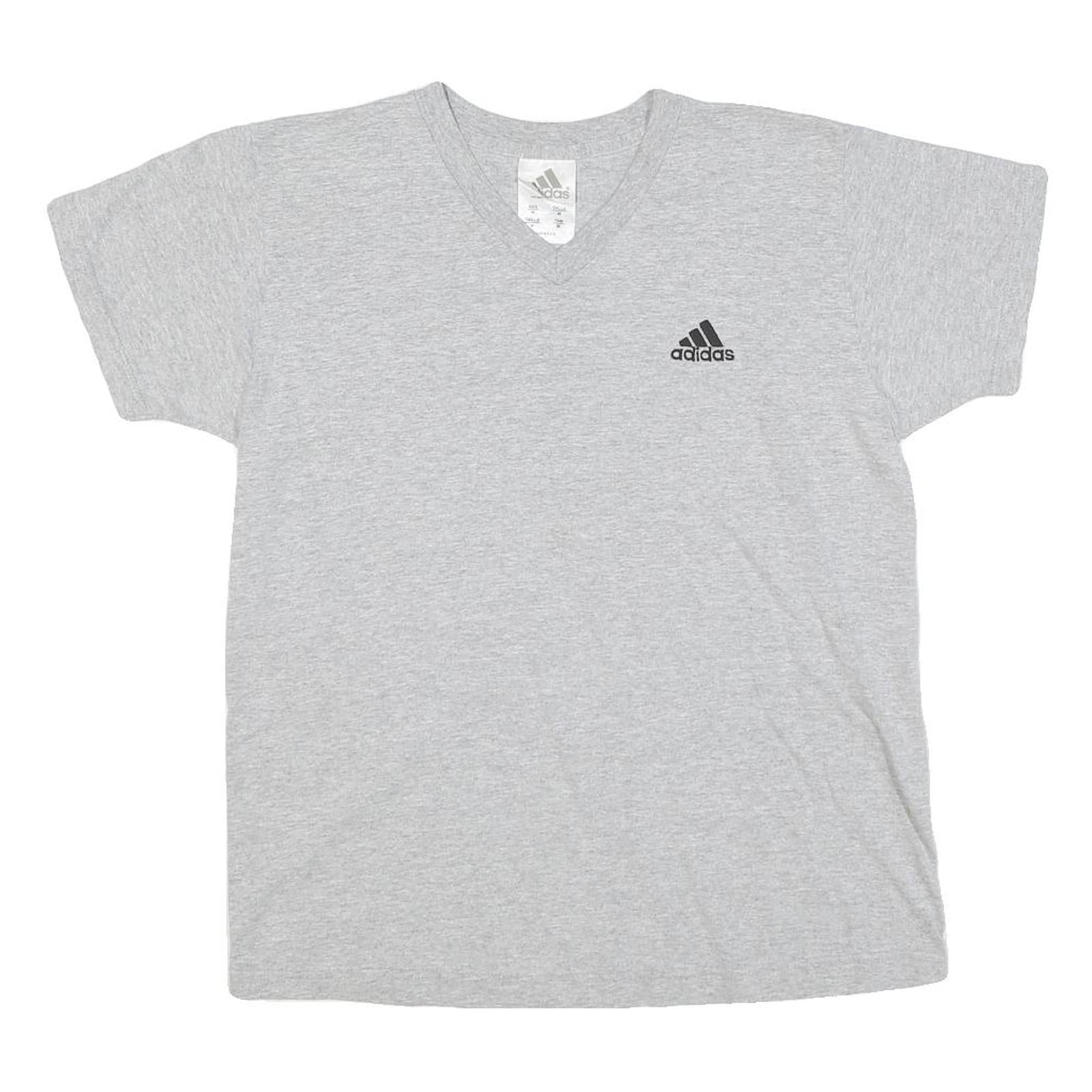 ADIDAS Womens Grey Graphic T-Shirt M Short Sleeve V-Neck Casual Cotton Blend Refurbished - N/A refurbished available on Cerqular