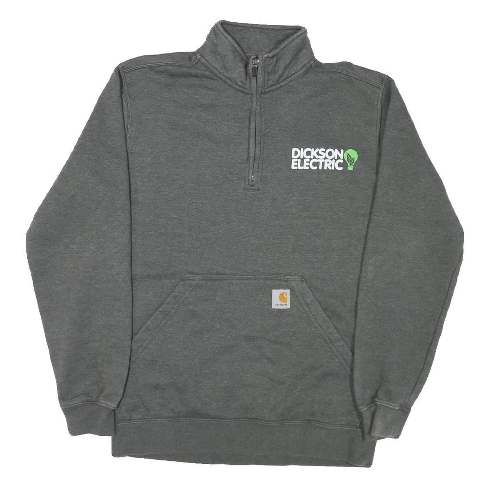 CARHARTT Mens Grey Dickson Electric 1/4 Zip S Cotton Blend Sweatshirt Workwear Refurbished - N/A refurbished available on Cerqular