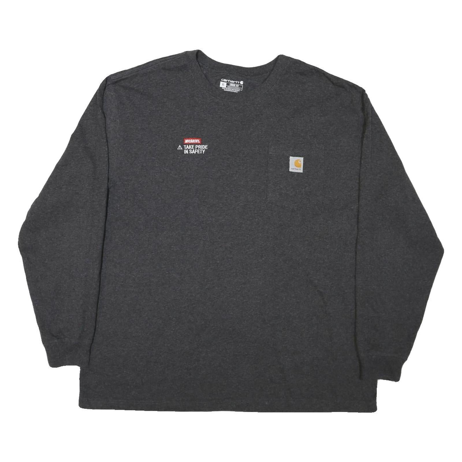 CARHARTT Mens Charcoal Grey Long Sleeve Crew Neck XL Cotton Blend Safety T-Shirt Refurbished - N/A refurbished available on Cerqular