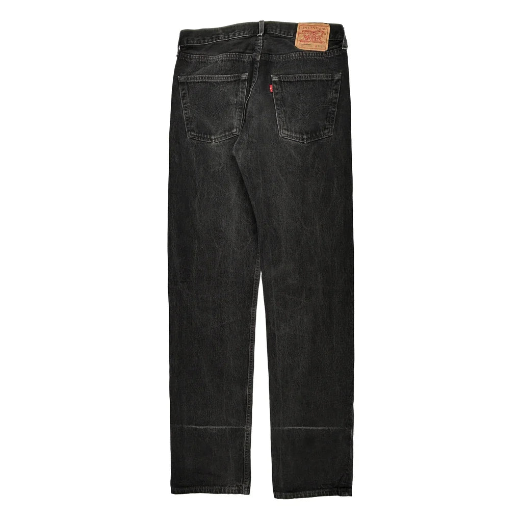 501 Levis Jeans - 32W 30L Black Denim Refurbished - Thrifted (note: this is a term often used to describe second- refurbished available on Cerqular