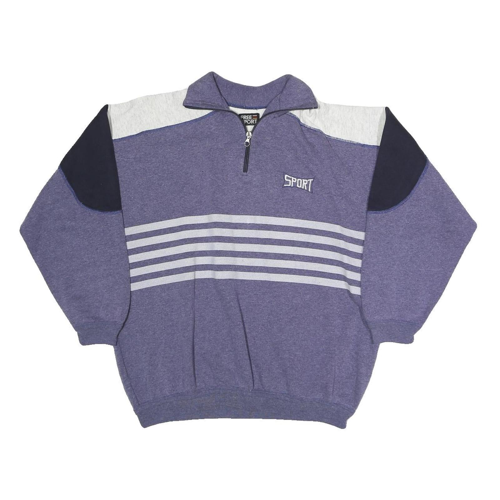 FREE SPORT Womens Purple & Grey Colourblock 1/4 Zip Sweatshirt M Sport Casual Refurbished - N/A refurbished available on Cerqular