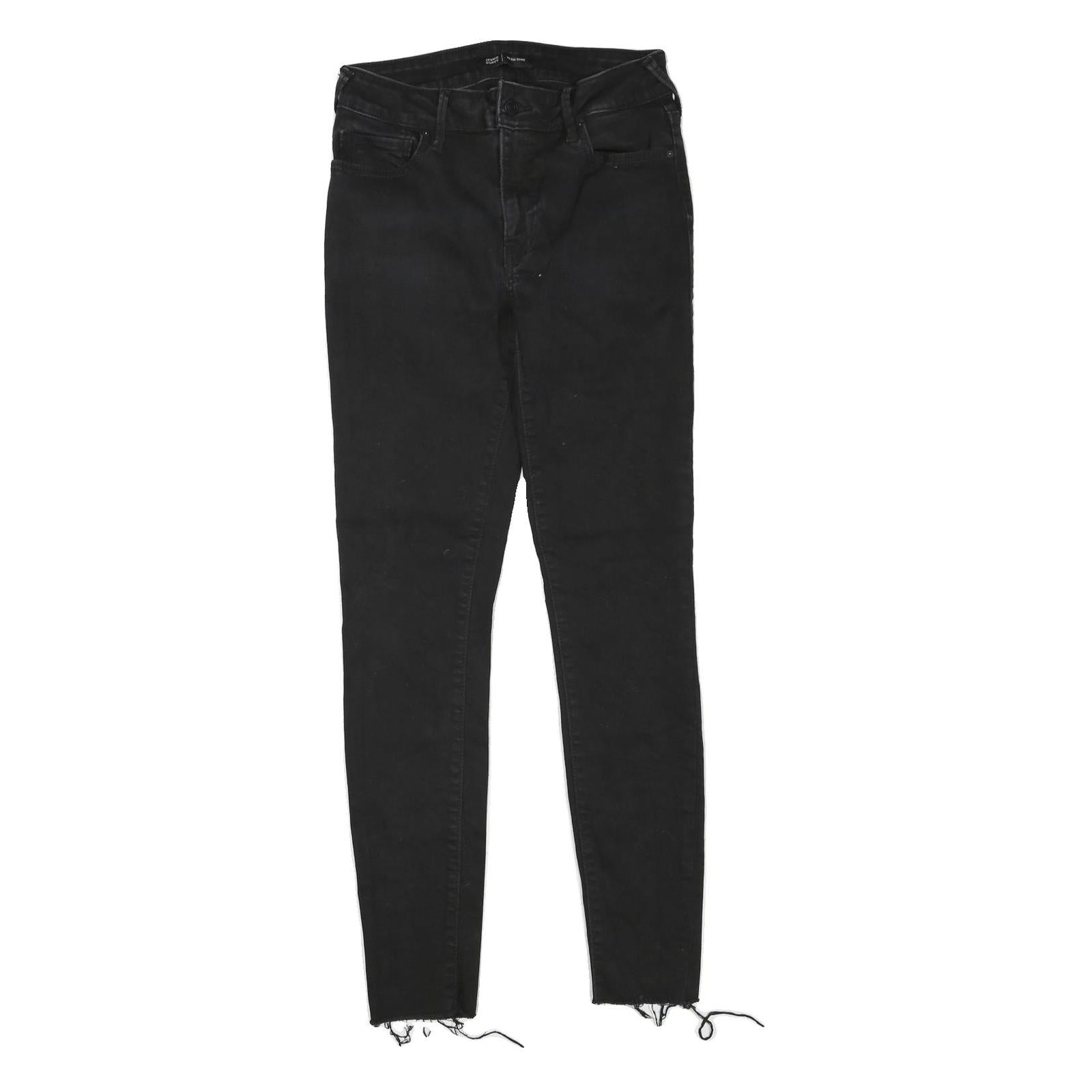 TRUE RELIGION Womens Jeans Black Regular Skinny Denim Raw W27 L28 Distressed Hem Refurbished - N/A refurbished available on Cerqular