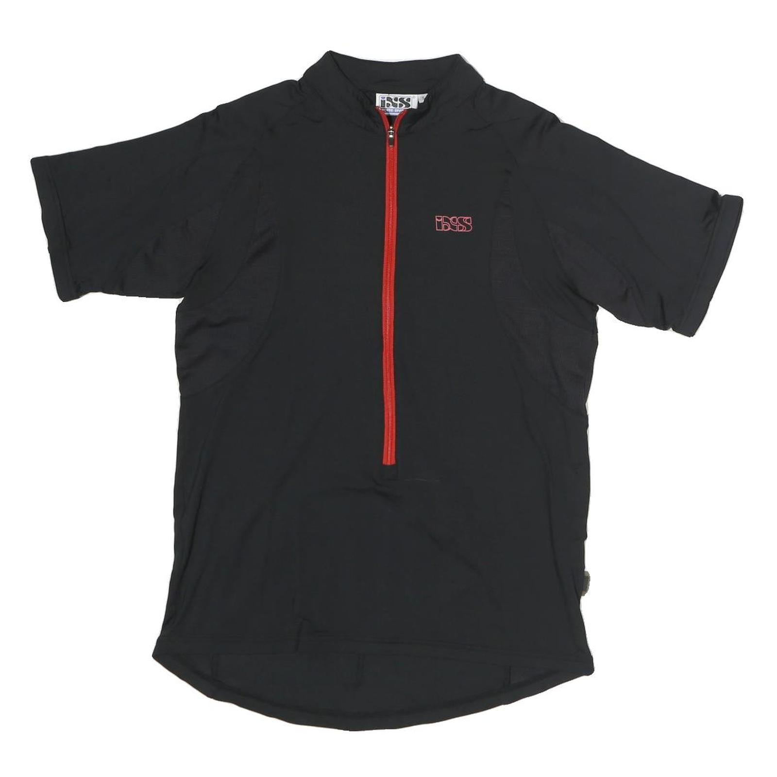 IXS Mens Black & Red Modern T-Shirt S Short Sleeve 1/4 Zip Sports Activewear Refurbished - N/A refurbished available on Cerqular