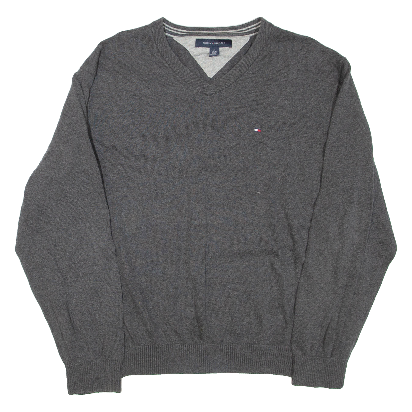 TOMMY HILFIGER Mens Jumper Grey Tight Knit XL Refurbished - N/A refurbished available on Cerqular
