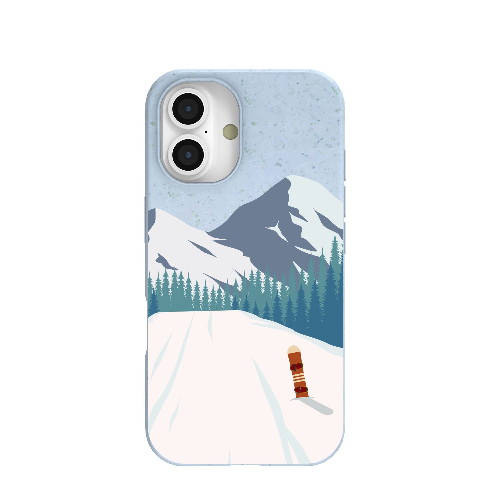 Powder Blue Shredding Peaks iPhone 16 Case Refurbished - Pela Case refurbished available on Cerqular