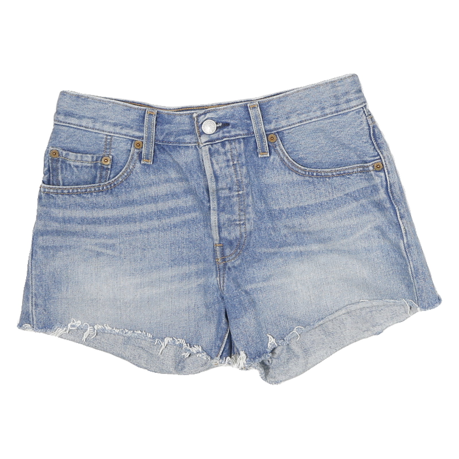 LEVI'S Womens Denim Shorts Blue Casual M W26 Cut-Off Distressed Hem Refurbished - N/A refurbished available on Cerqular